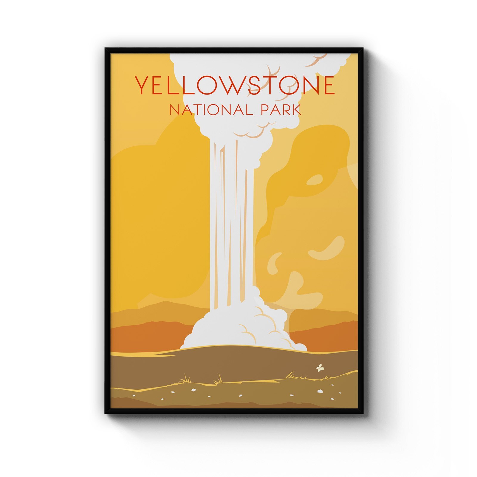 Retro Yellowstone USA Vintage Travel Wall Art - Bunnings Australia