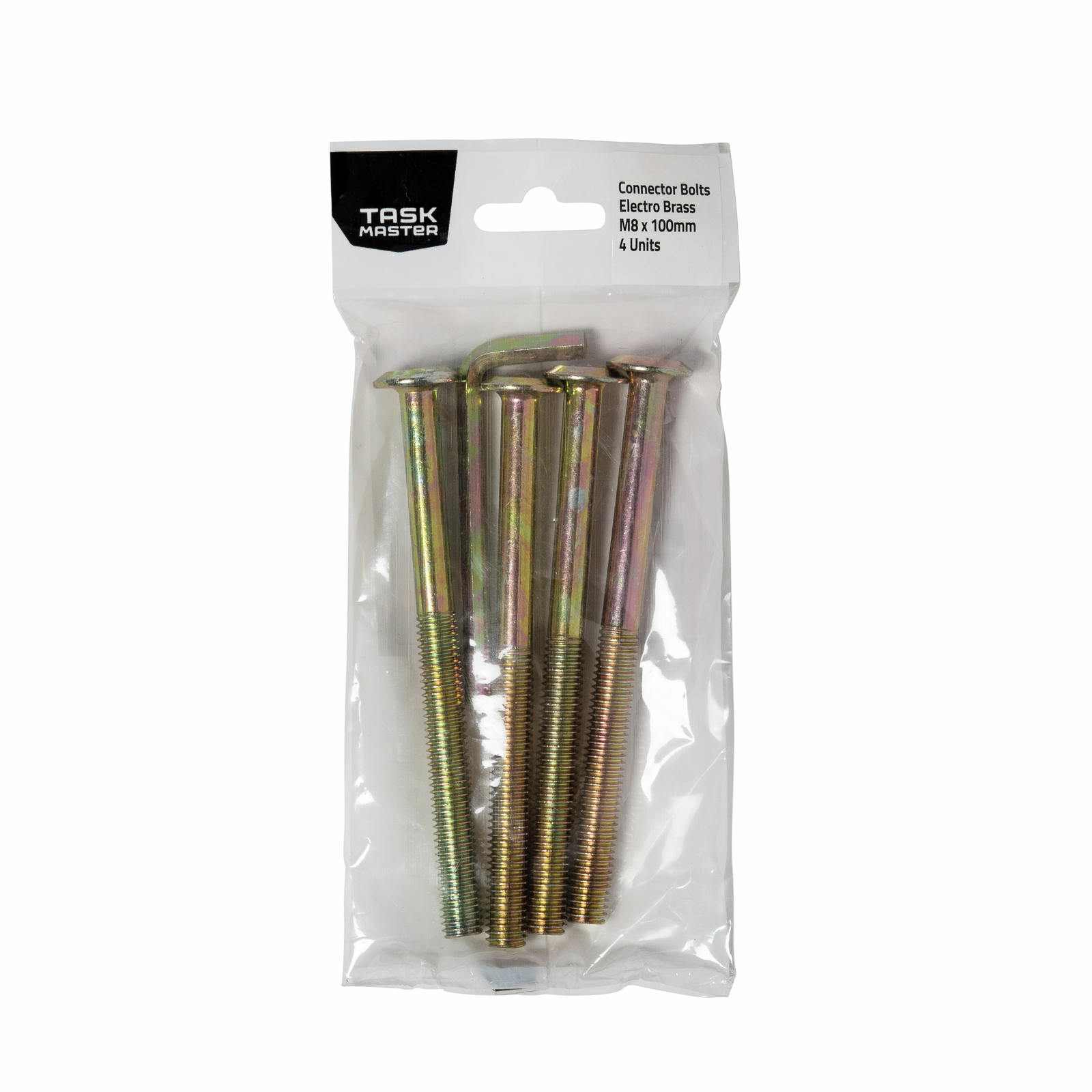Taskmaster Brass M8 x 100mm Connector Bolt 4 Pack Bunnings Australia