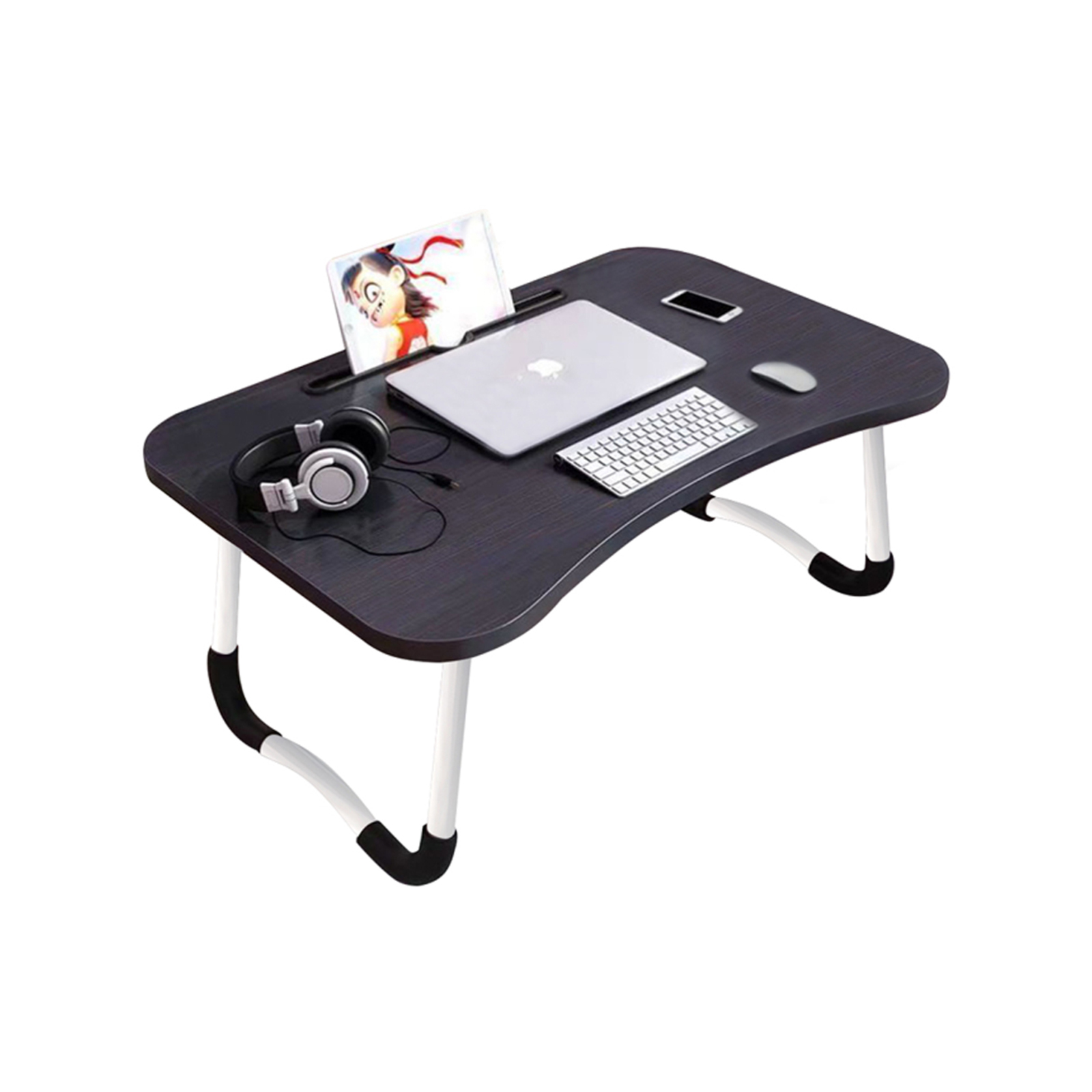 SOGA Black Portable Bed Table Adjustable Laptop Mini Desk Bunnings Australia