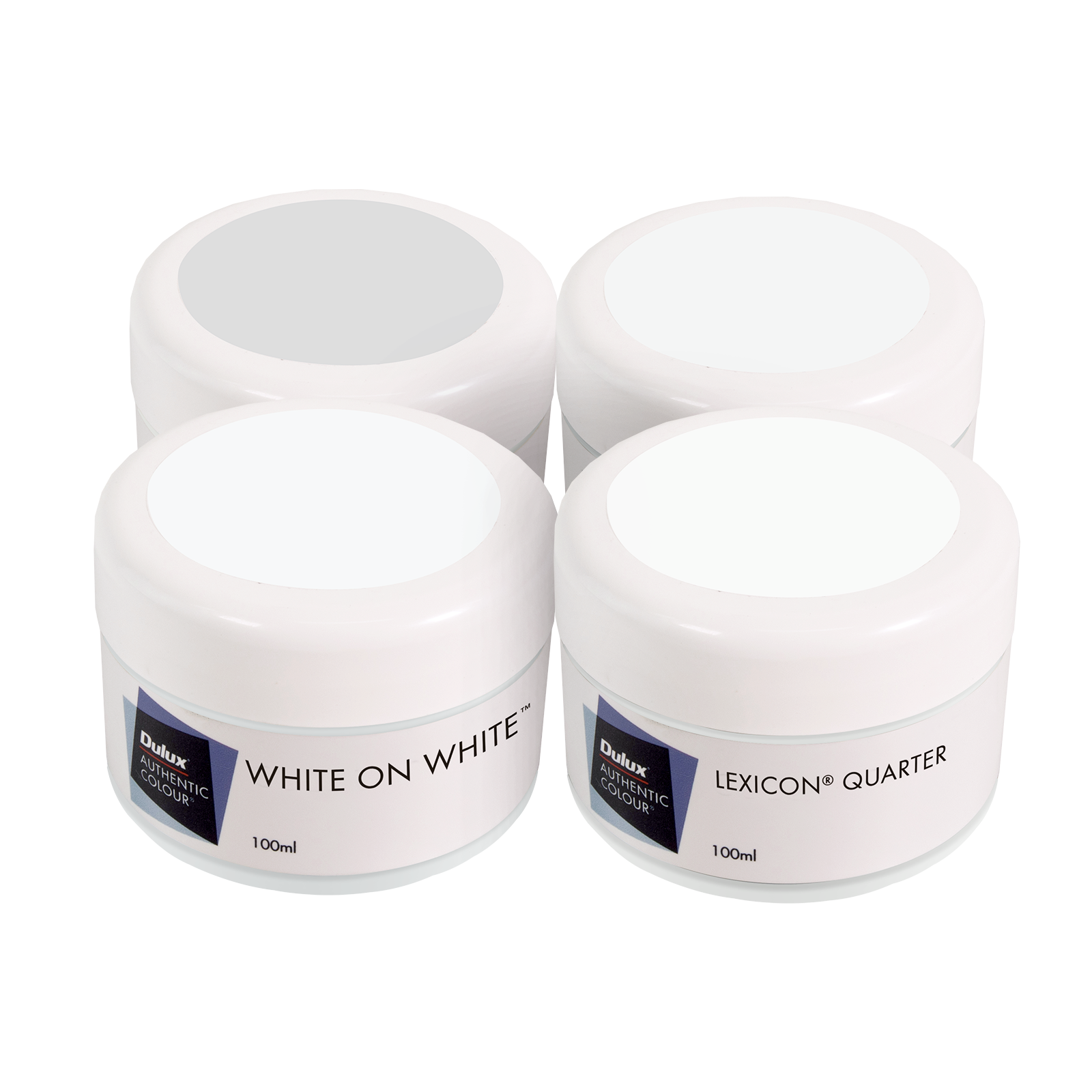 Dulux 100ml White On White Scheme External Sample Pot 4 Pack
