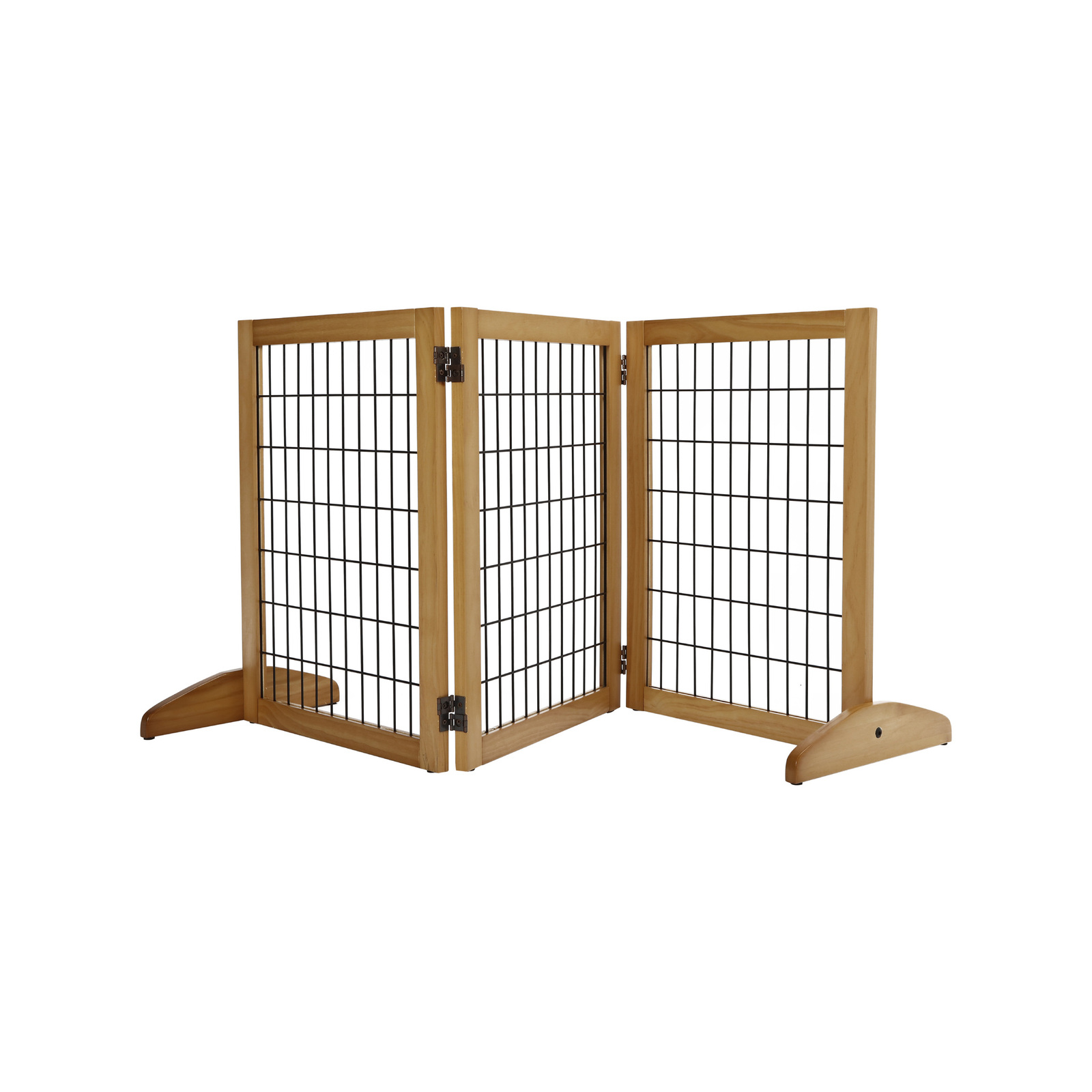 Charlie's Nature Freestanding Wood/Metal Pet Gate Natural Pinewood 3 Panel Bunnings Australia