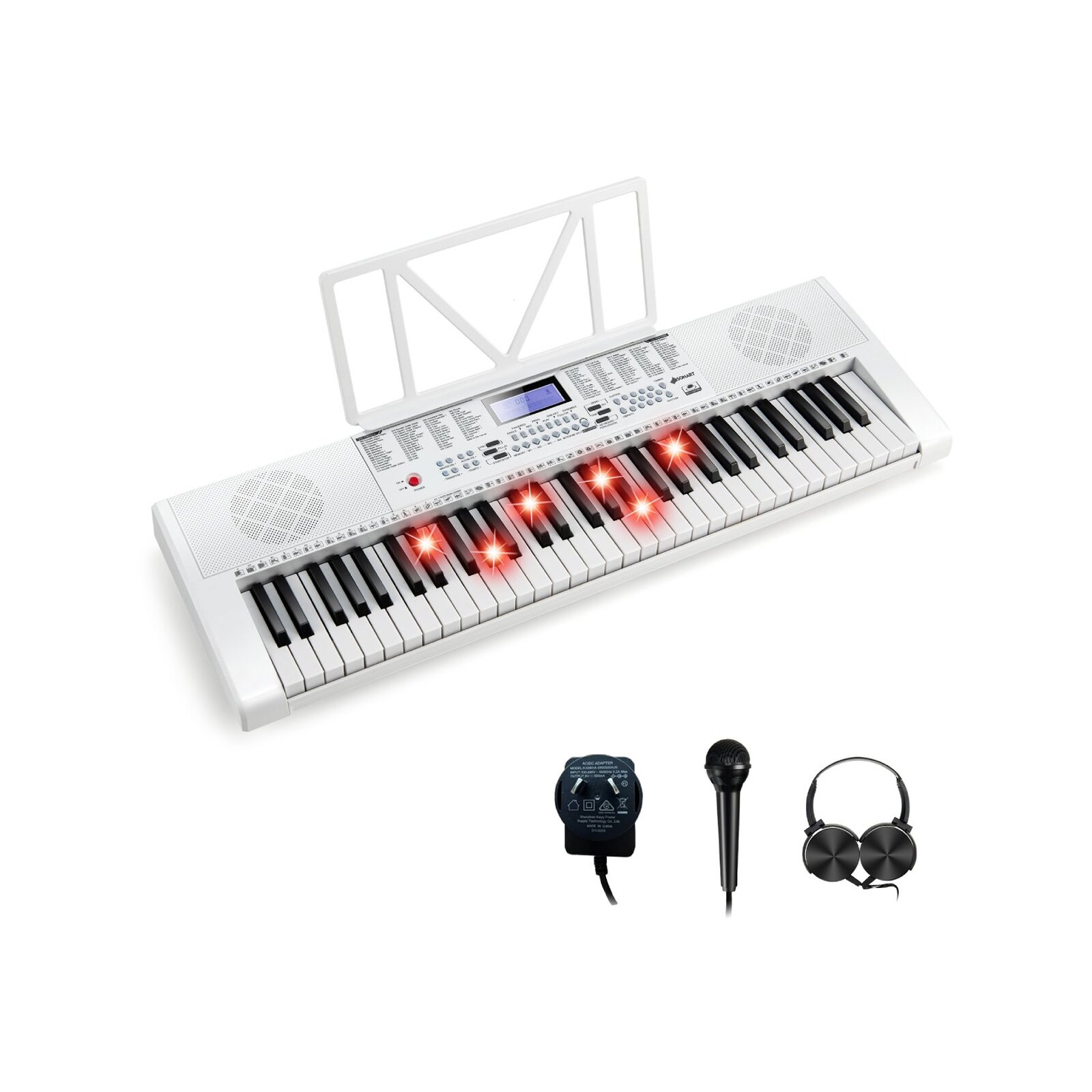 Costway 61 Lighted Keys Electronic Keyboard w/Stand & Headphone
