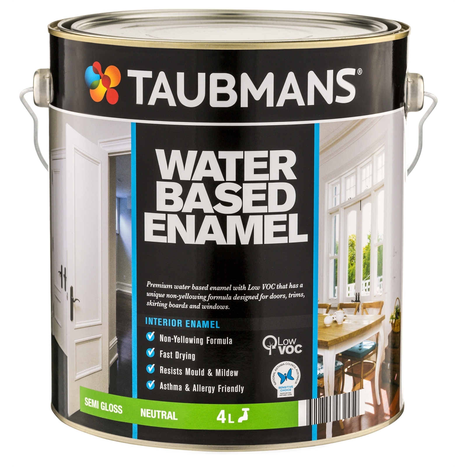 Taubmans 4L Neutral Satin Water Based Enamel Bunnings Australia