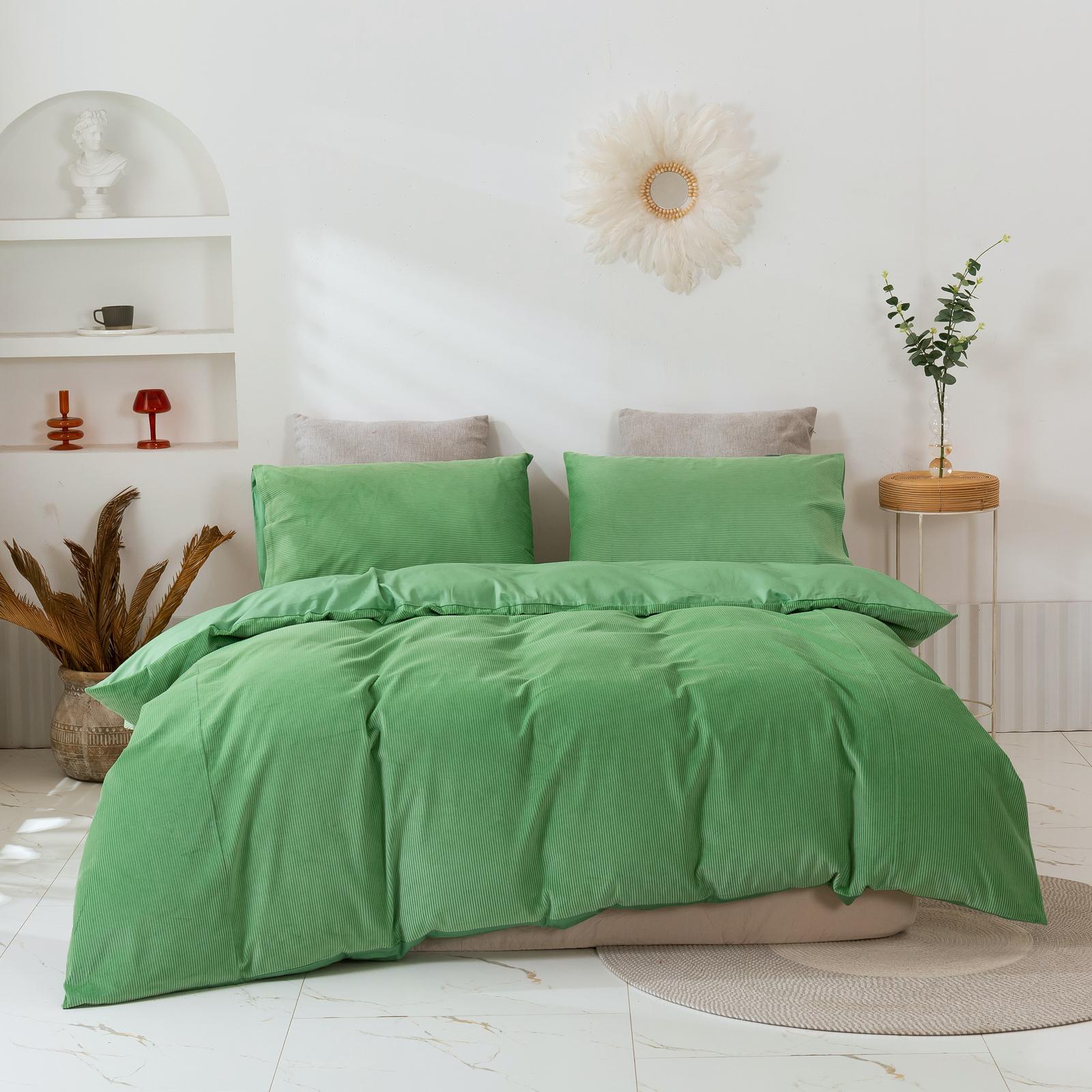 Dreamaker Corduroy Quilt Cover Set Jade Green Double Bed Bunnings