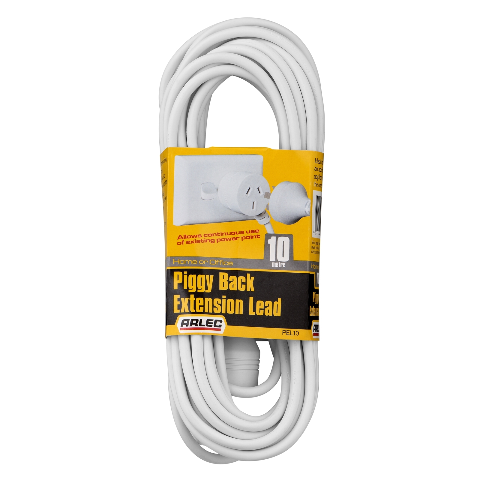 Arlec 10m White Piggy Back Extension Lead Bunnings New Zealand