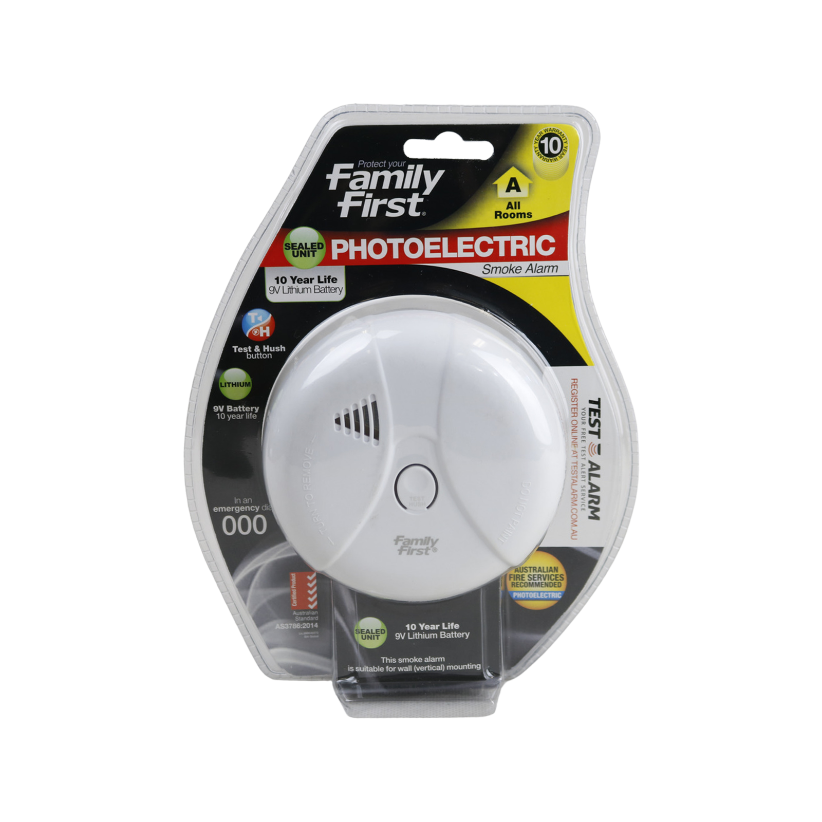 Family First 10Year Lithium Photoelectric Smoke Alarm Bunnings Australia