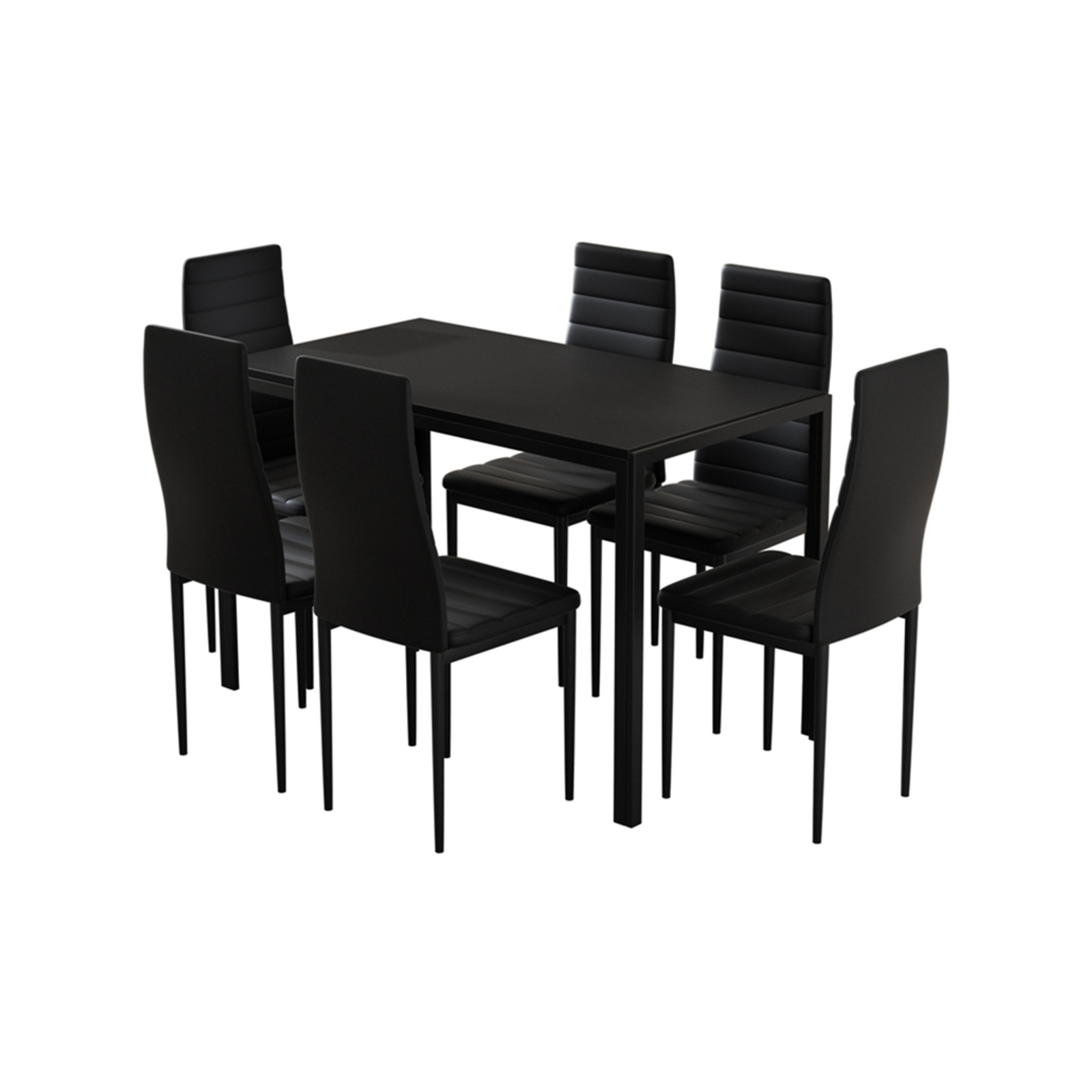 Artiss Dining Set 7PCS Wooden Dining Table Set Black Bunnings Australia