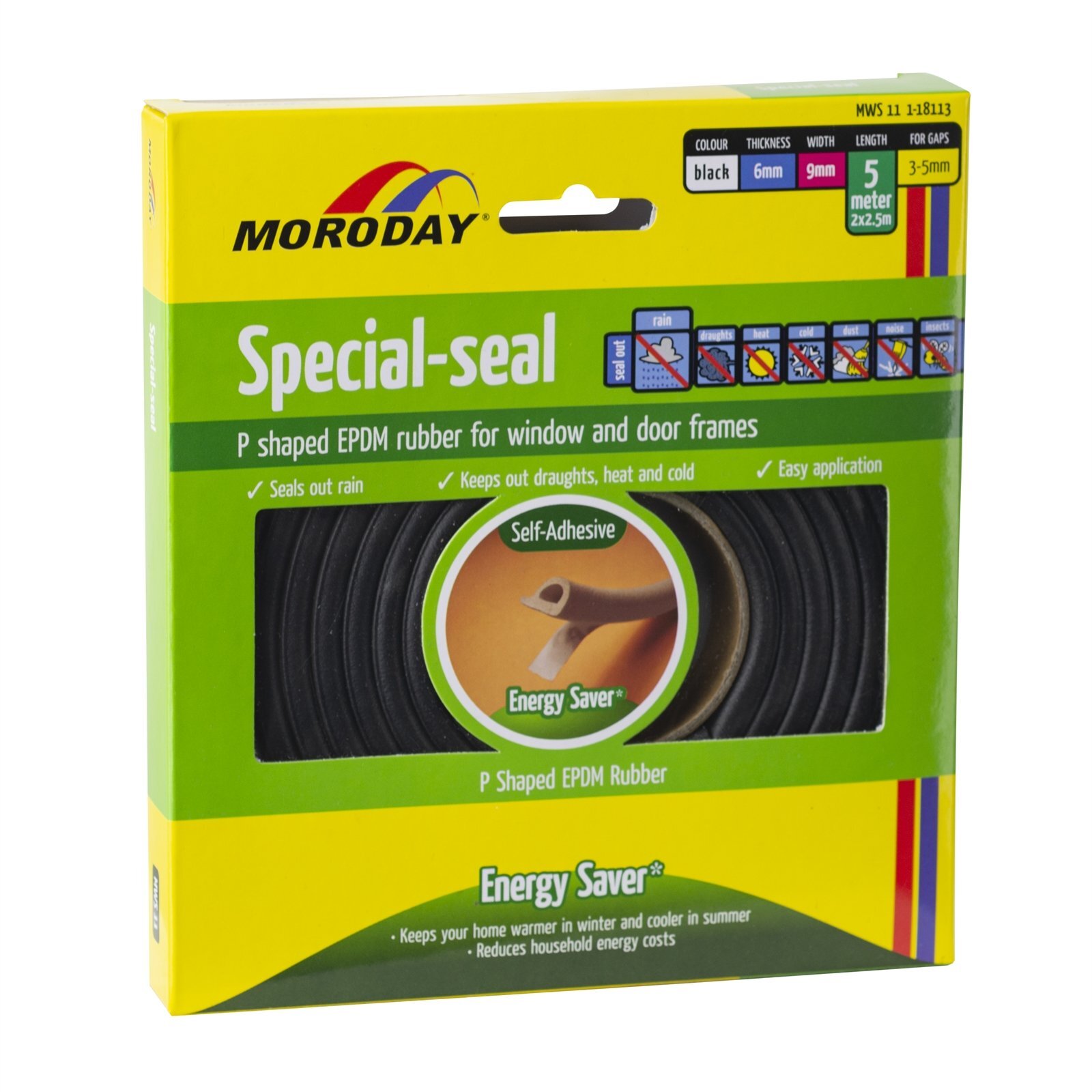 Moroday 5m Black Self-Adhesive Special Weather-Seal - Bunnings Australia