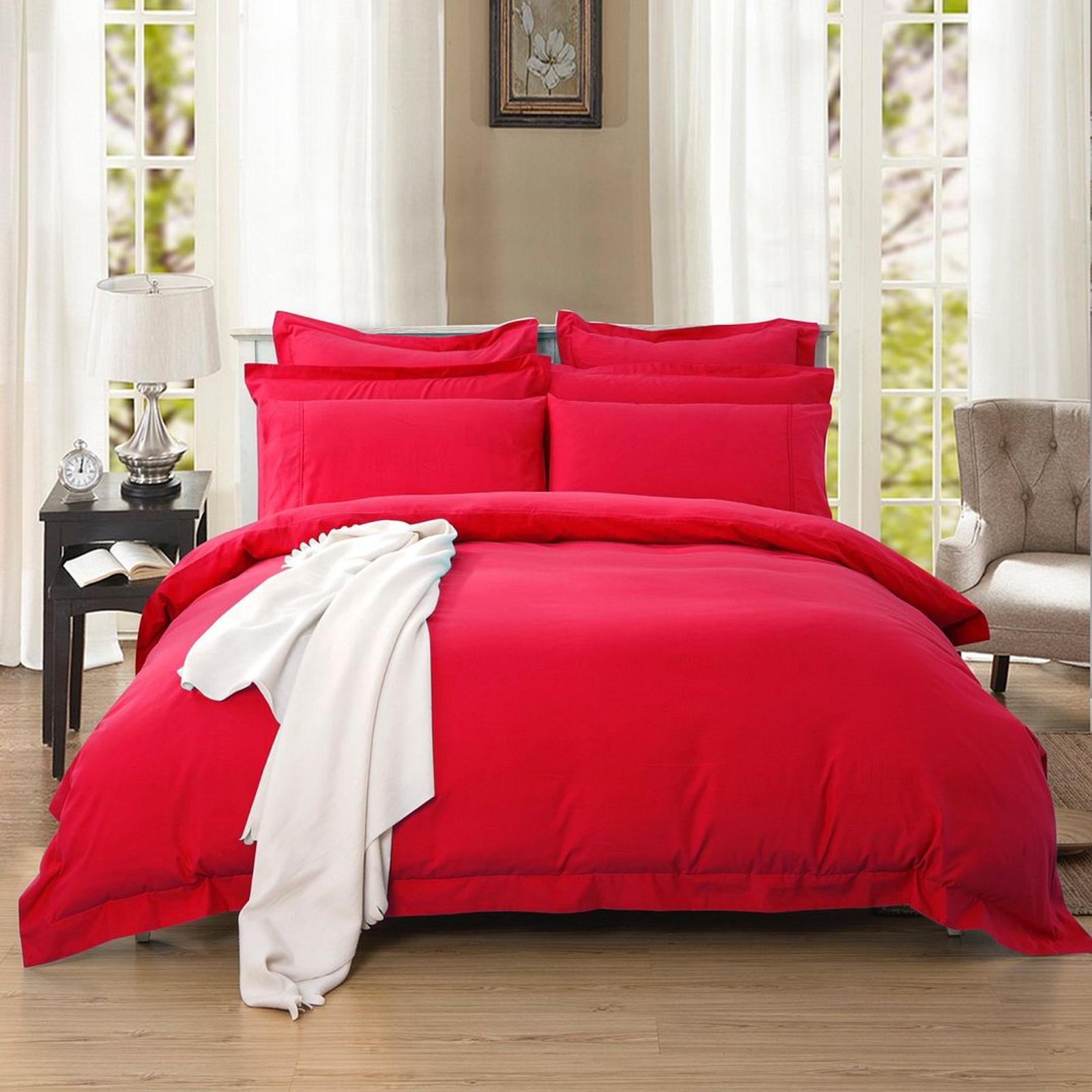 Fabric Fantastic 1000TC Tailored Queen Size Red Quilt/Doona/Duvet Cover Set