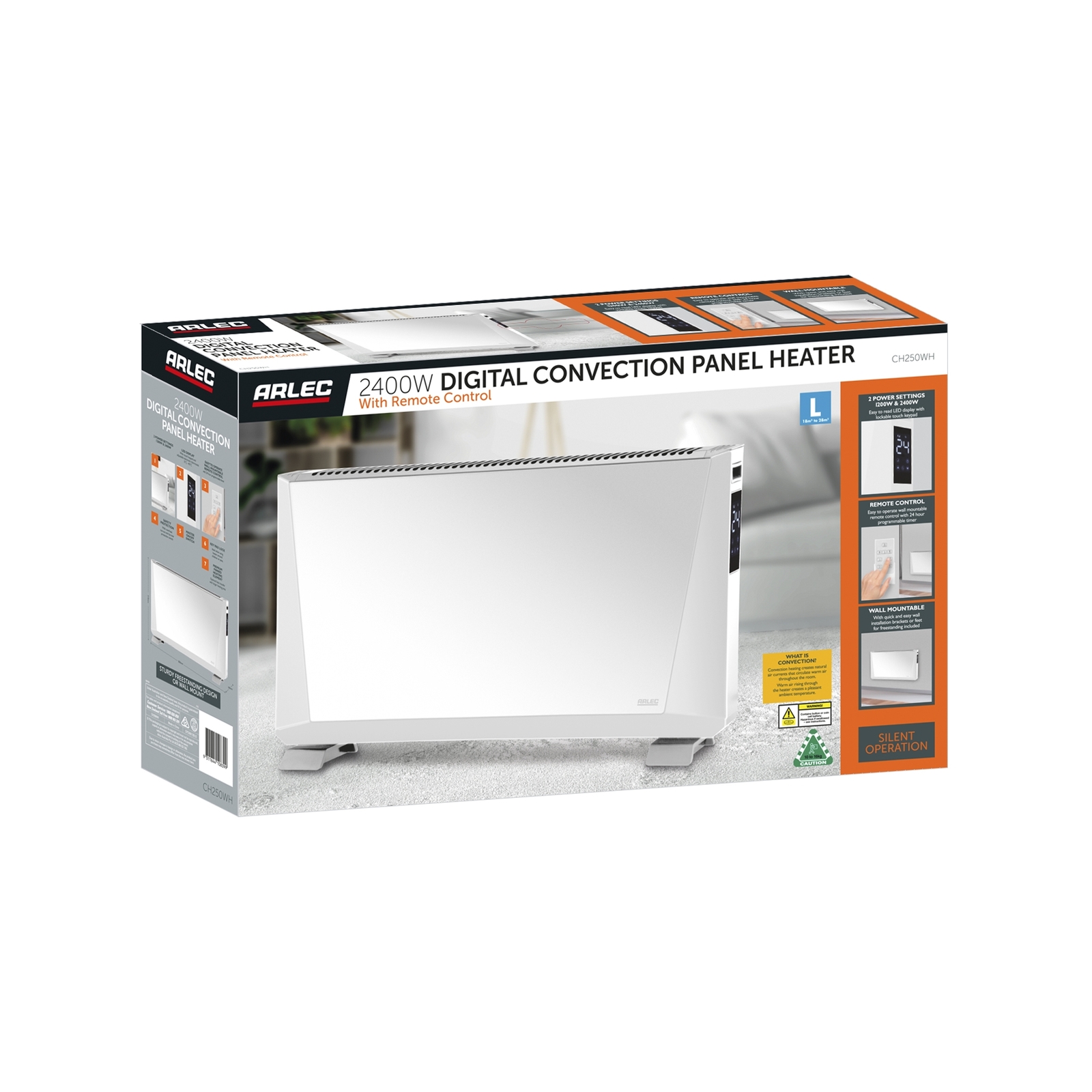Arlec 2400W White Convection Heater With Remote Control - Bunnings New  Zealand