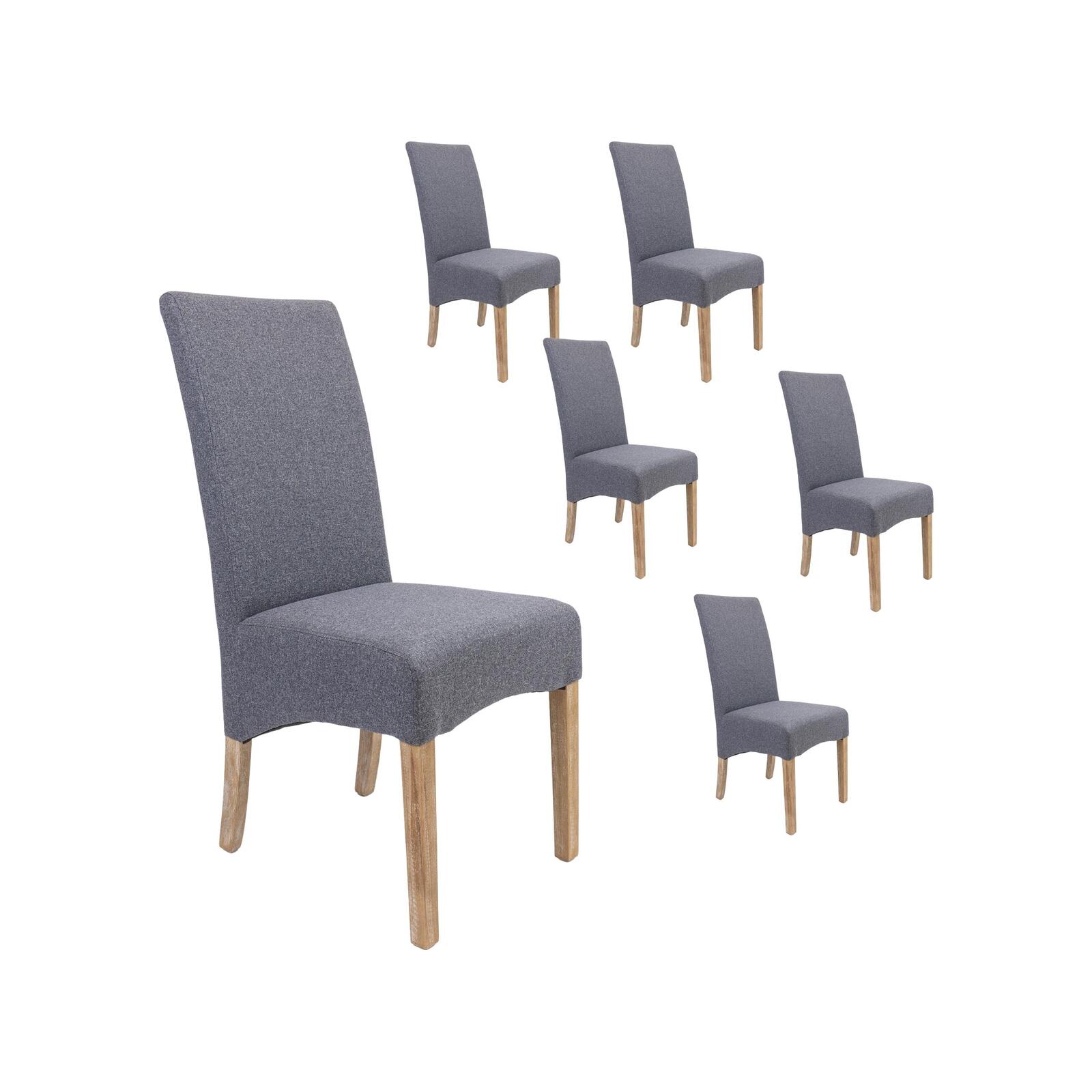 Jackson Dining Chair Set of 6 Fabric Seat Solid Pine Wood Furniture