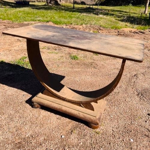 Old
  wooden side table base.