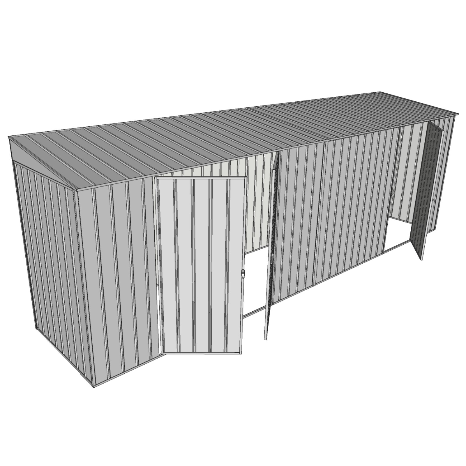 Build-A-Shed 1.2 x 6.0 x 2.0m Skillion Double with Single Hinged Side ...