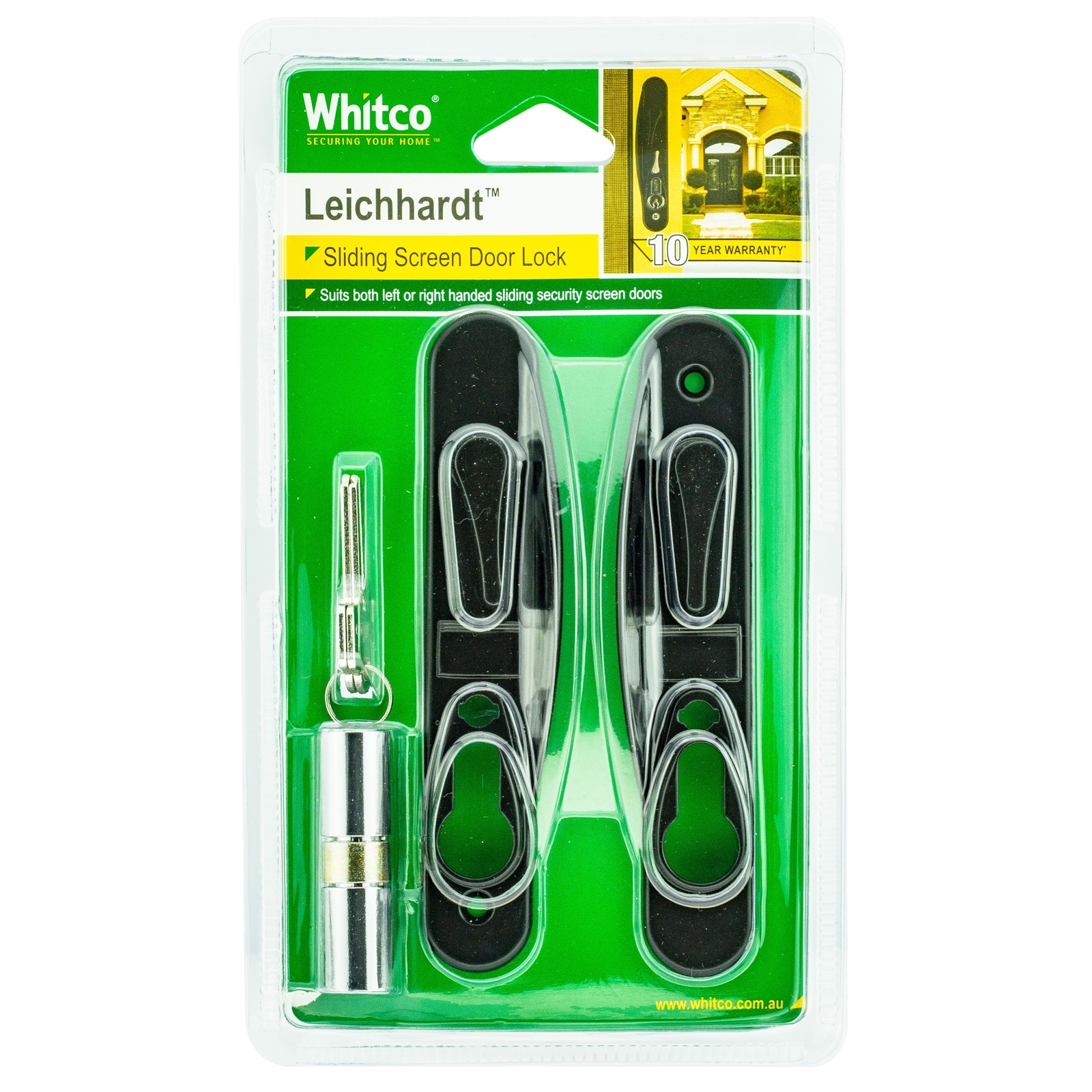 Whitco Leichardt Black Sliding Security Screen Door Lock Bunnings