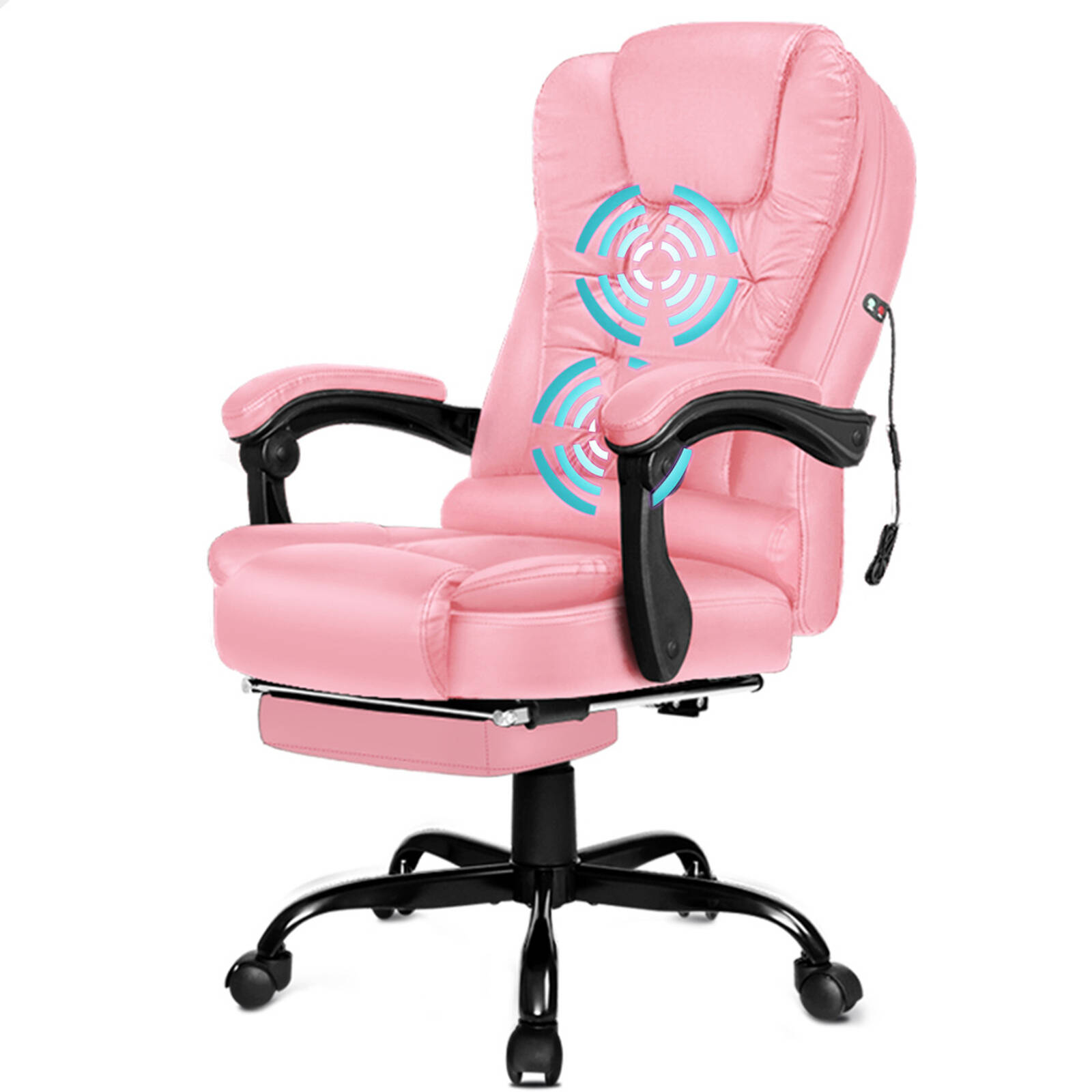 ALFORDSON Massage Office Chair PU Leather Pink Bunnings Australia