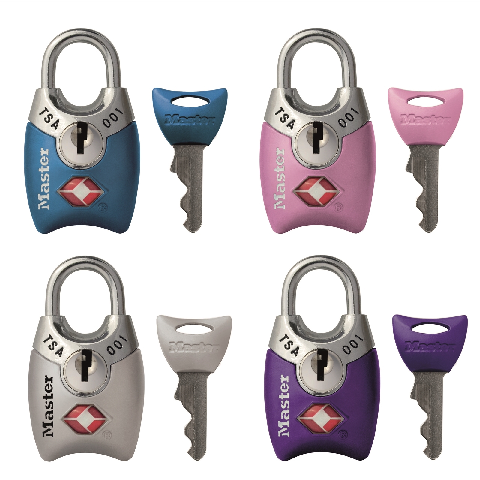 Master Lock 25mm Fusion TSA Keyed Luggage Lock 4 Pack Bunnings