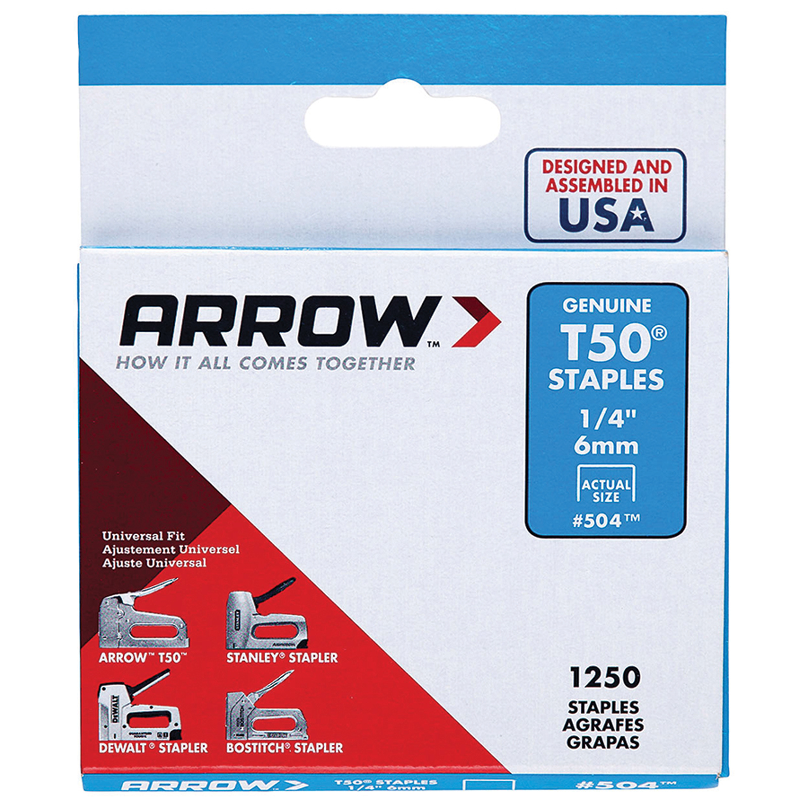 Arrow 6mm T50 Staples - 1250 Pack
