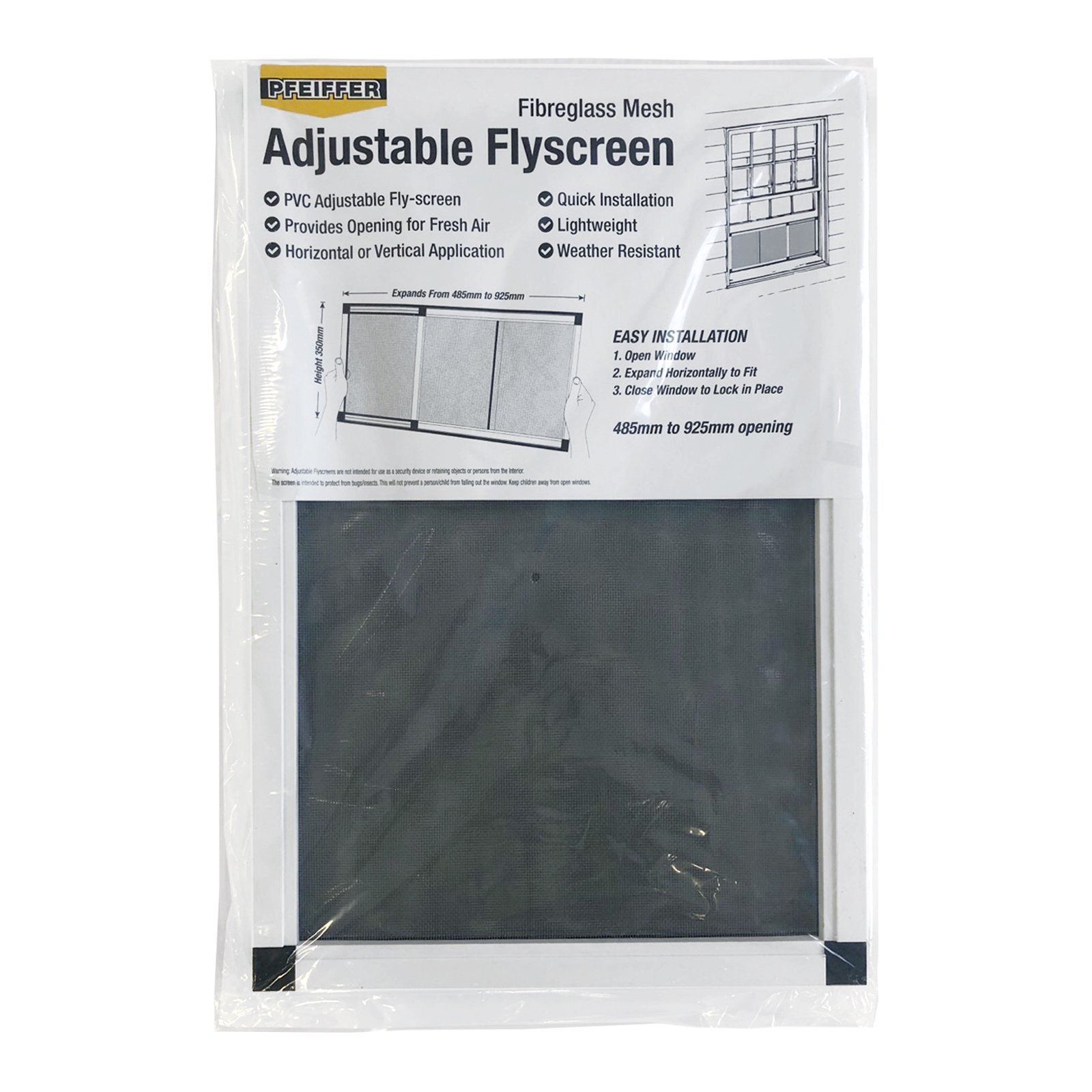 Pfeiffer 350 x 485925mm PVC Adjustable Window Flyscreen Bunnings