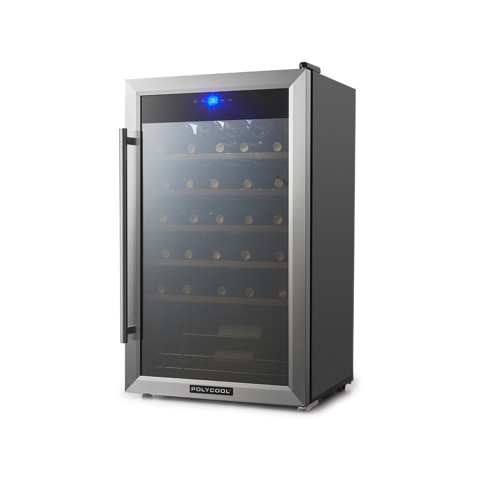 POLYCOOL 34 Bottle Wine Bar Fridge, Silver Bunnings Australia