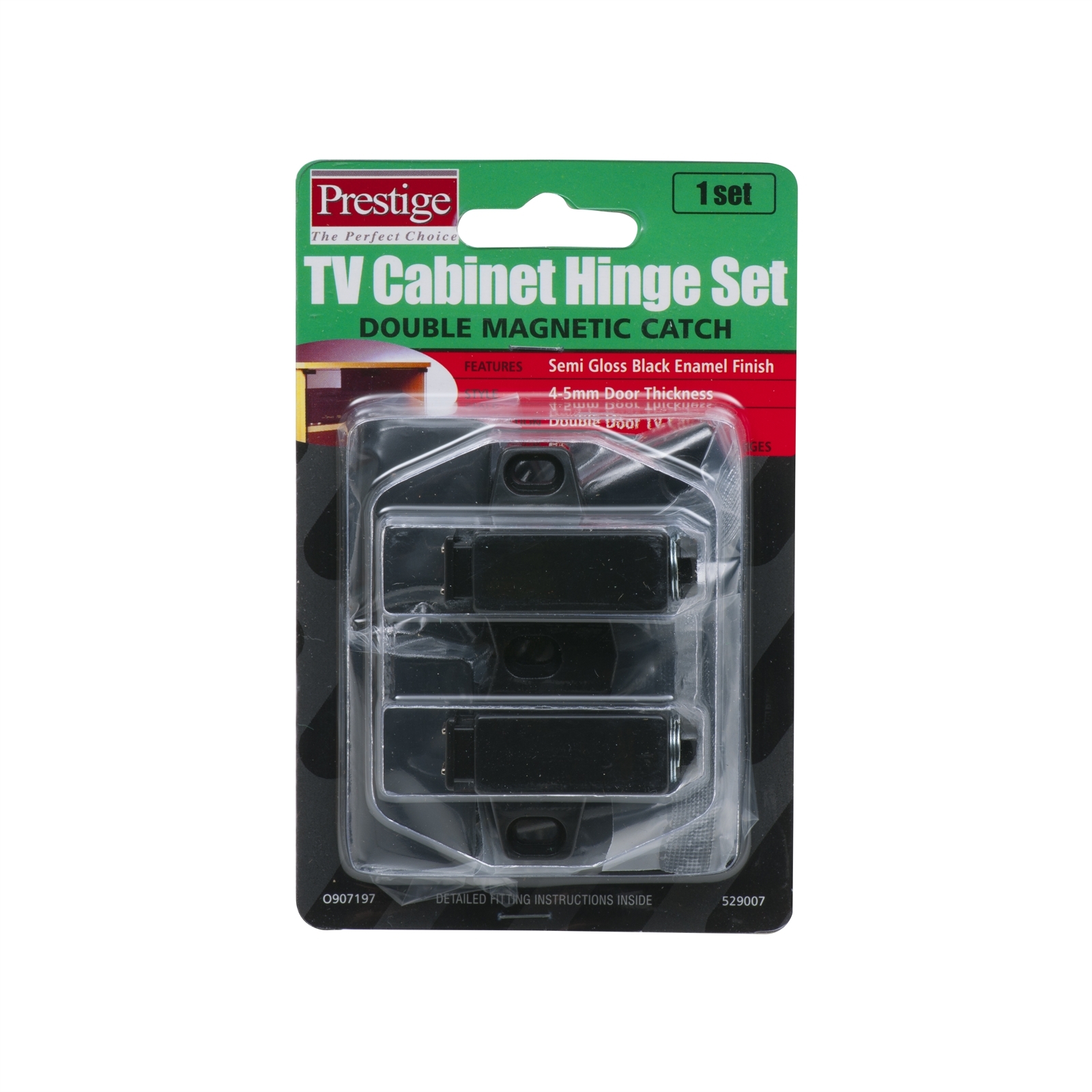 Prestige Black Double Catch TV Hinge Set Bunnings