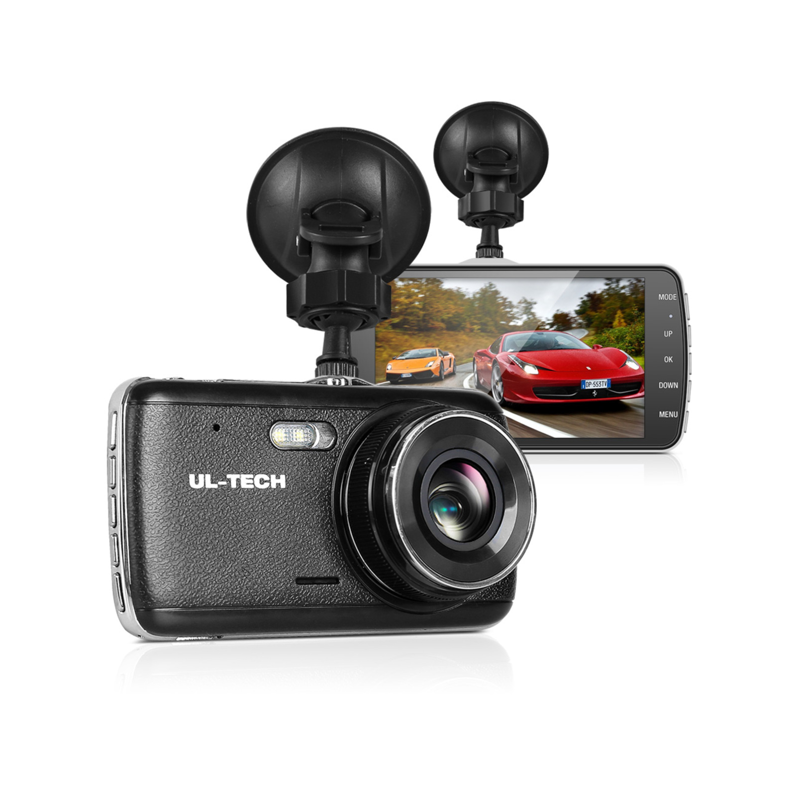 ULTECH Dash Cam Dual Camera Car Recorder DVR Video 32GB 4Inch Touch