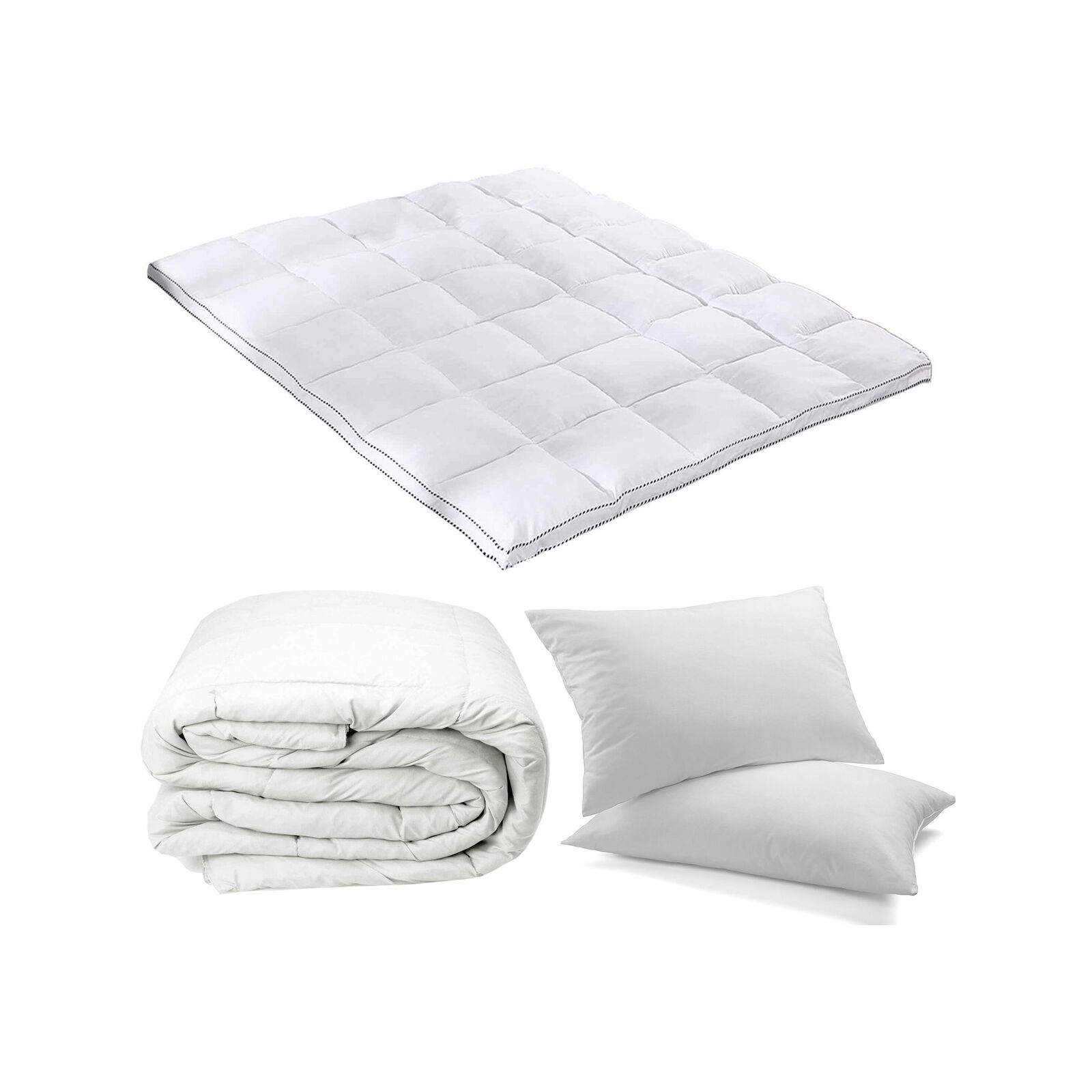 Royal Comfort Bedding Essentials Bed In Bag 1 x Quilt 1 x Topper 2 x Pillows Set Colour