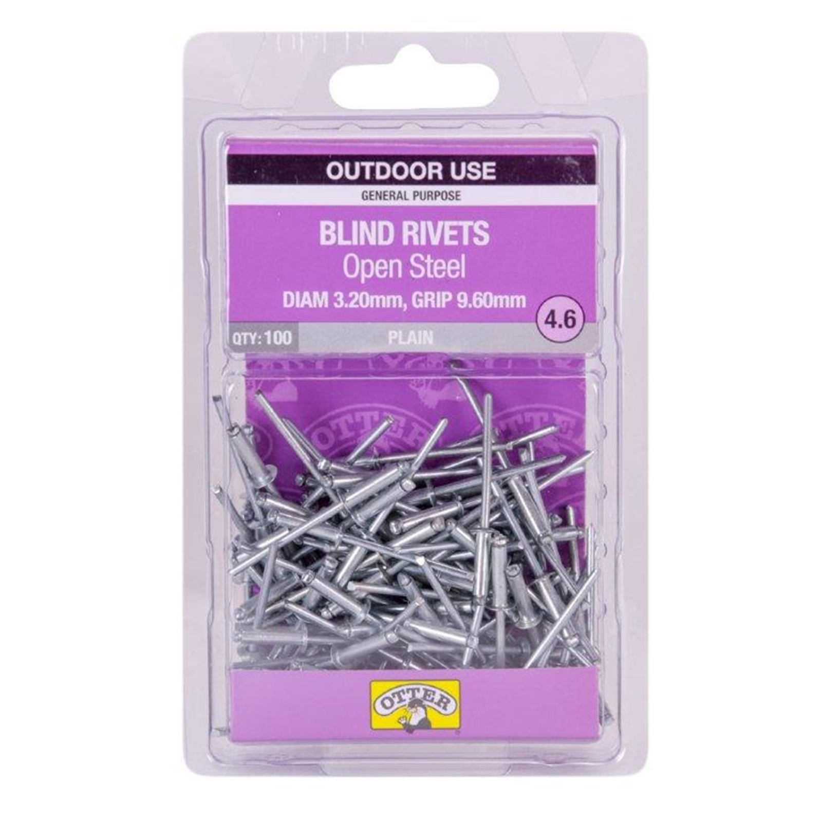 Otter 3.2 x 9.6mm Open Steel Blind Rivets 100 Pack Bunnings Australia