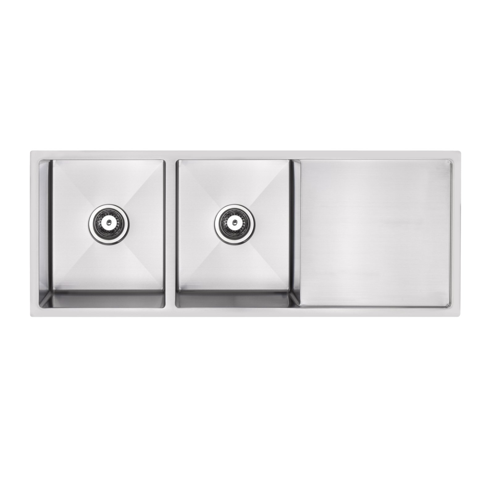 Mondella 1160mm Rococo Stainless Steel Double Bowl Ledger Sink With Drainer Bunnings Australia