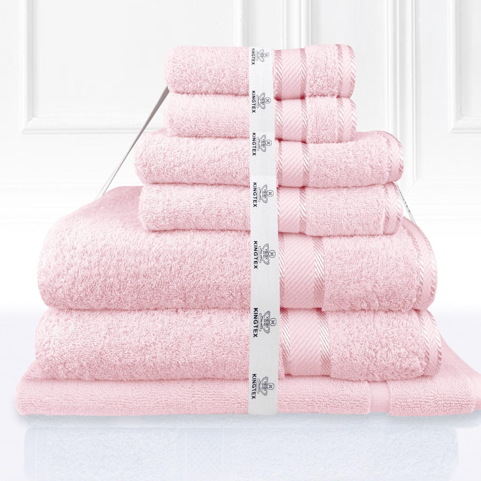 Luxury Kingtex 100 Cotton Towel Set 7pc Set Light Pink Bunnings Australia