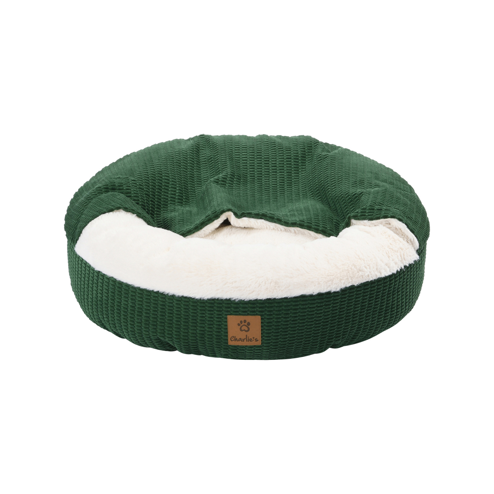 Charlie's Cushioned Calming Hooded Bed Eden Green Bunnings Australia