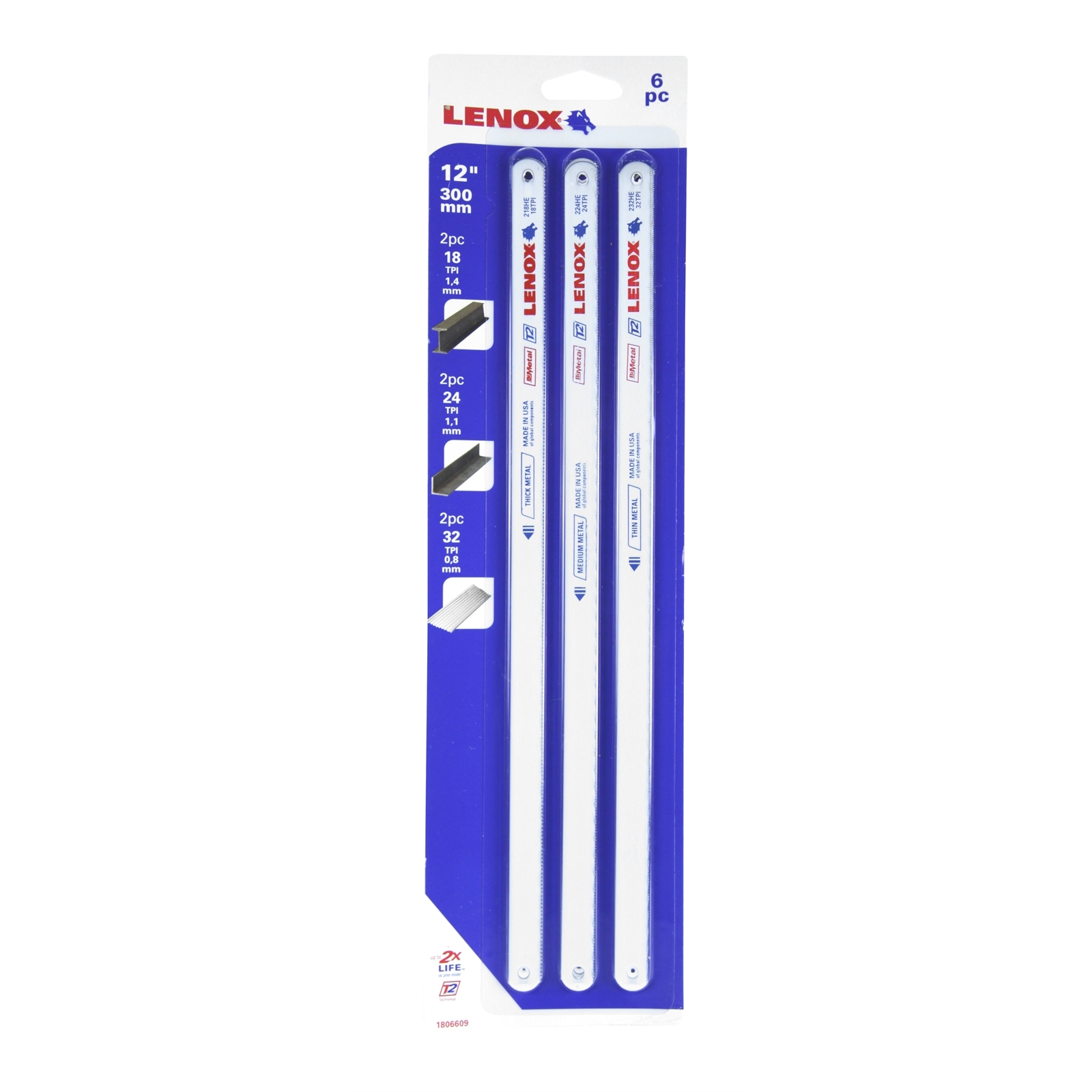 Lenox 12" / 300mm Hacksaw Blades 6 Pack Bunnings Australia