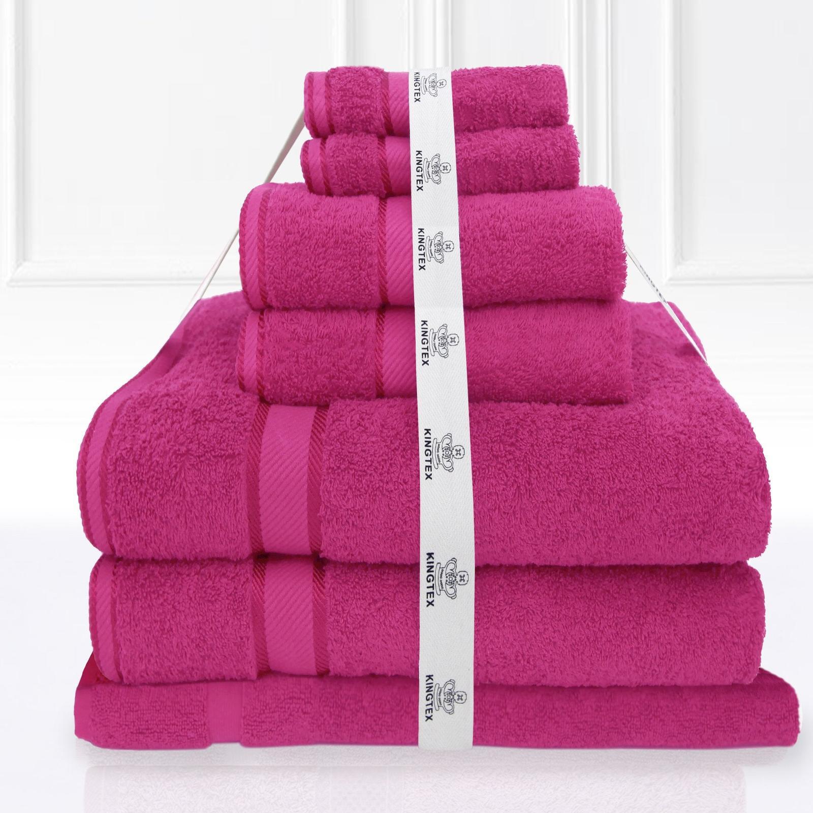 Luxury Kingtex 100 Cotton Towel Set 14pc Set Hot Pink Bunnings