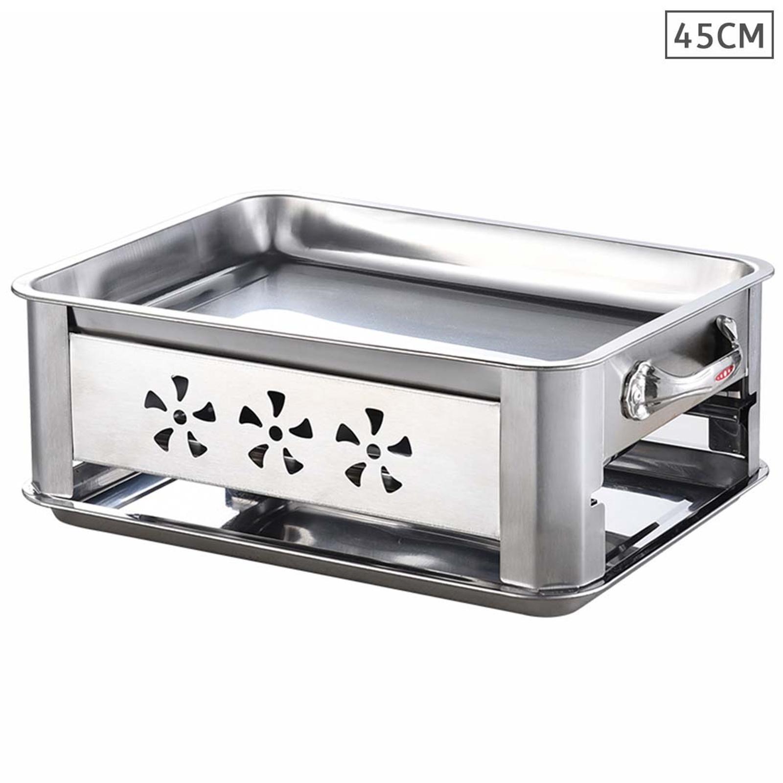 45cm Portable Stainless Steel Outdoor Chafing Dish with BBQ Fish Grill
