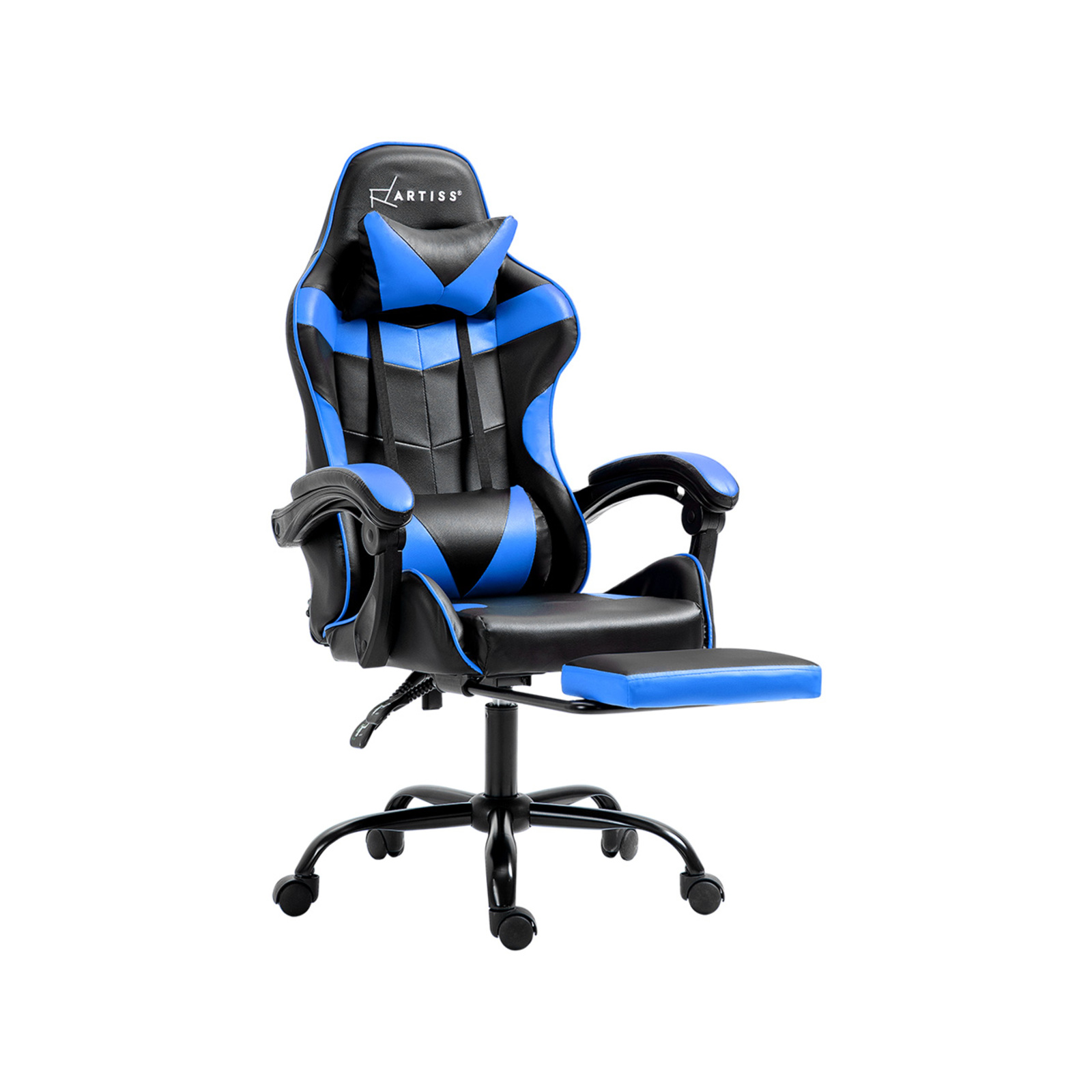 Artiss Office Chair Leather Gaming Study Work Blue - Bunnings Australia