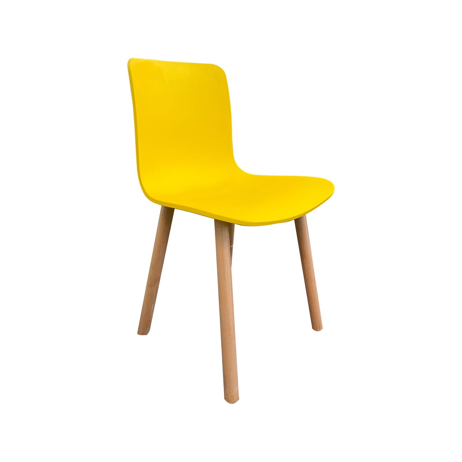 Heme dining chair with solid timber legs - Yellow - Bunnings Australia