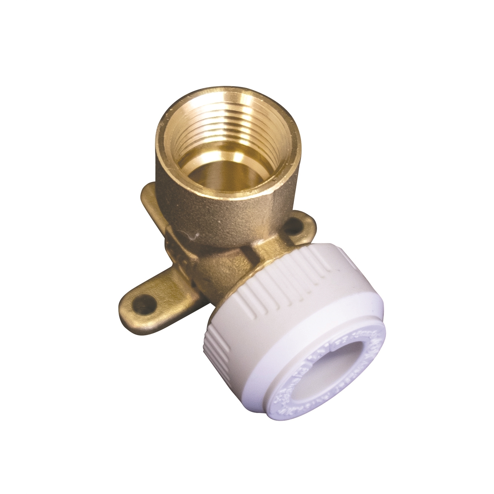 PolyFit 16mm x 1/2" Brass Push Fit Female Wing Back Elbow Bunnings
