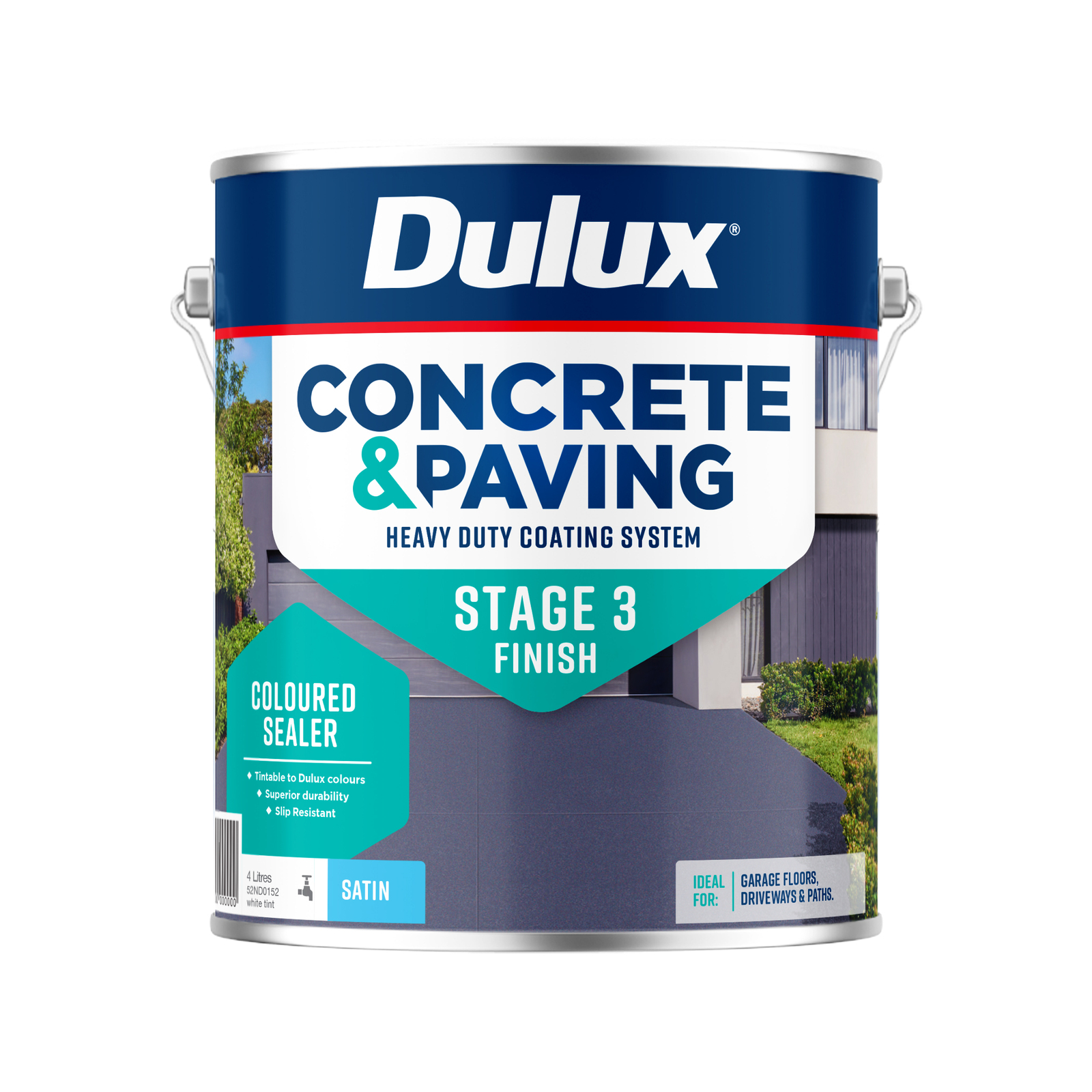 Dulux 4L Concrete & Paving Coloured Sealer Satin White Tint Bunnings Australia