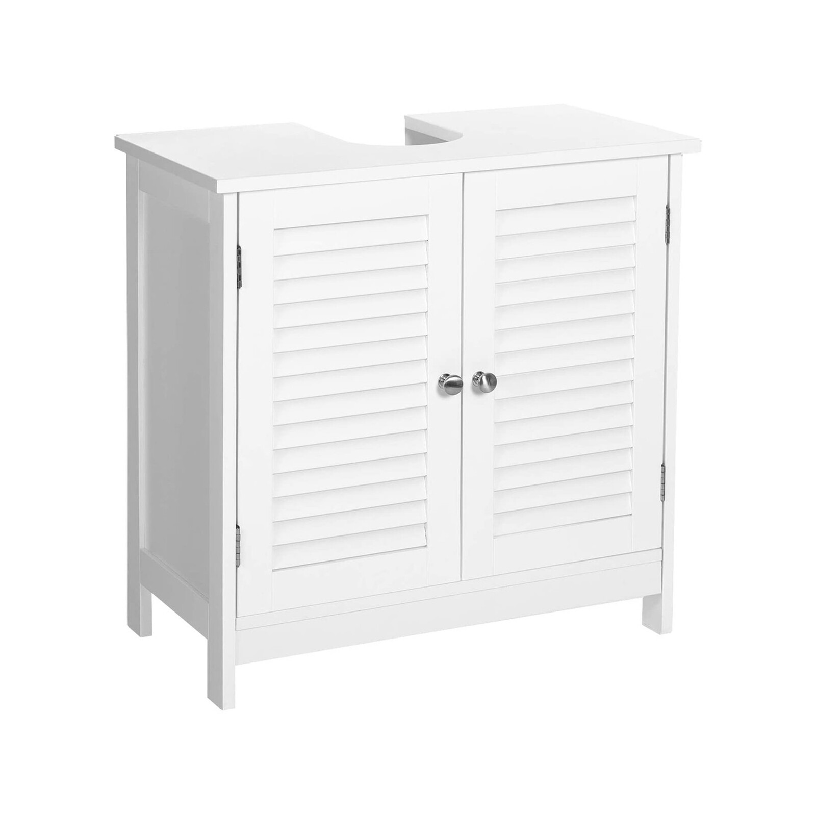 VASAGLE 60cm White Wooden Under Basin Sink Vanity Storage with