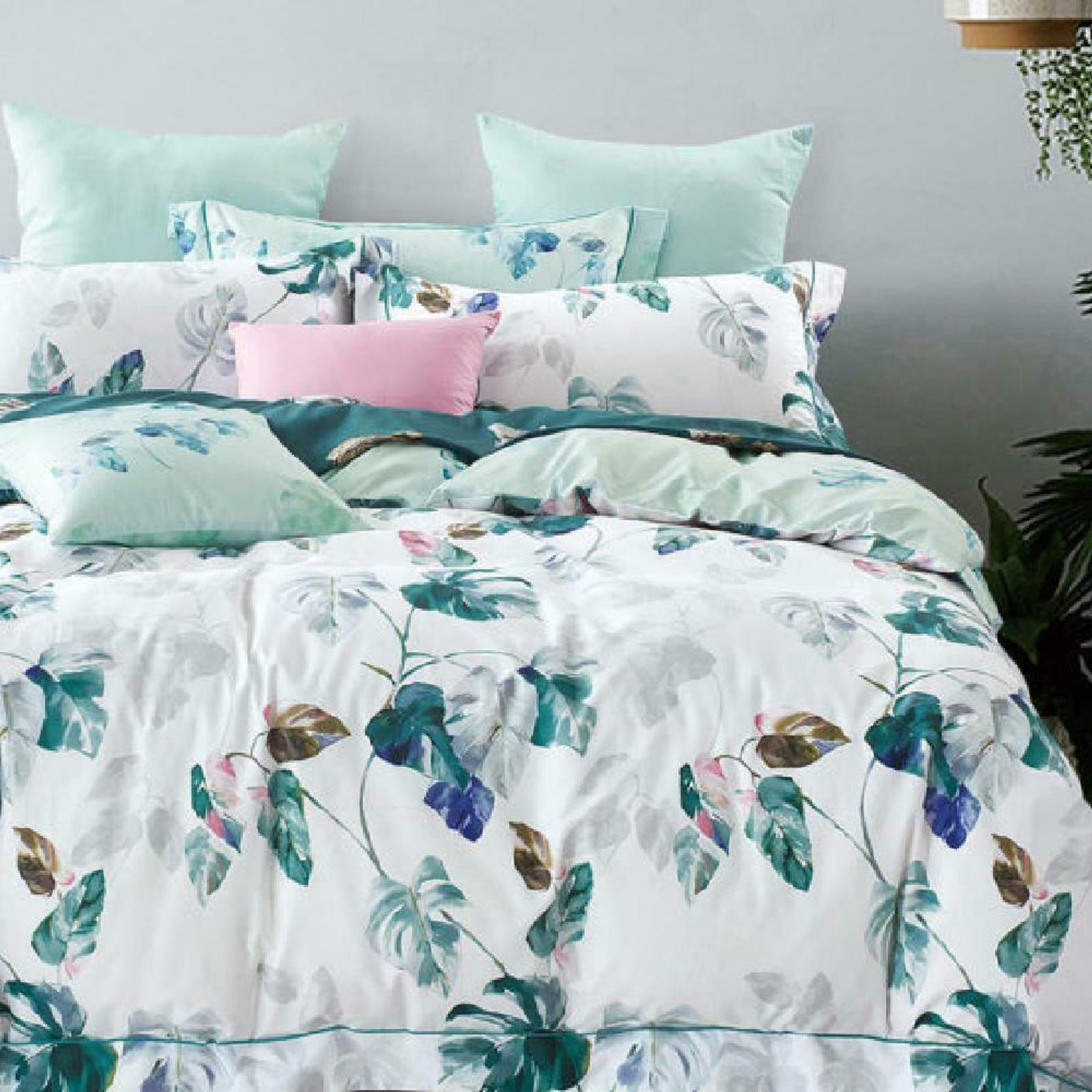 Luxor Super King Plantain Design Cotton Quilt Doona Duvet Cover Set Bunnings Australia