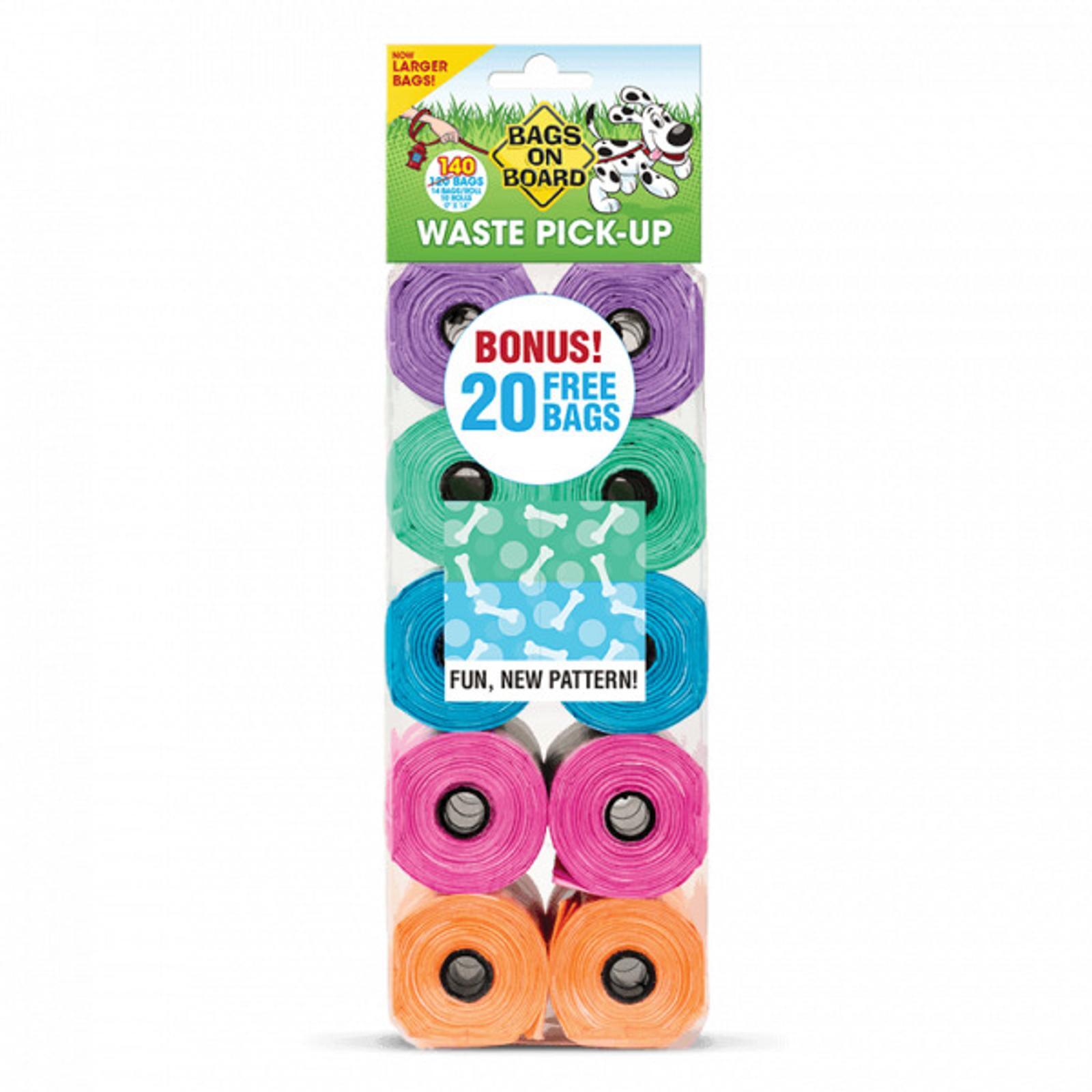 Bags on Board Waste Pick up Bags Rainbow Fashion Print 140 Bags