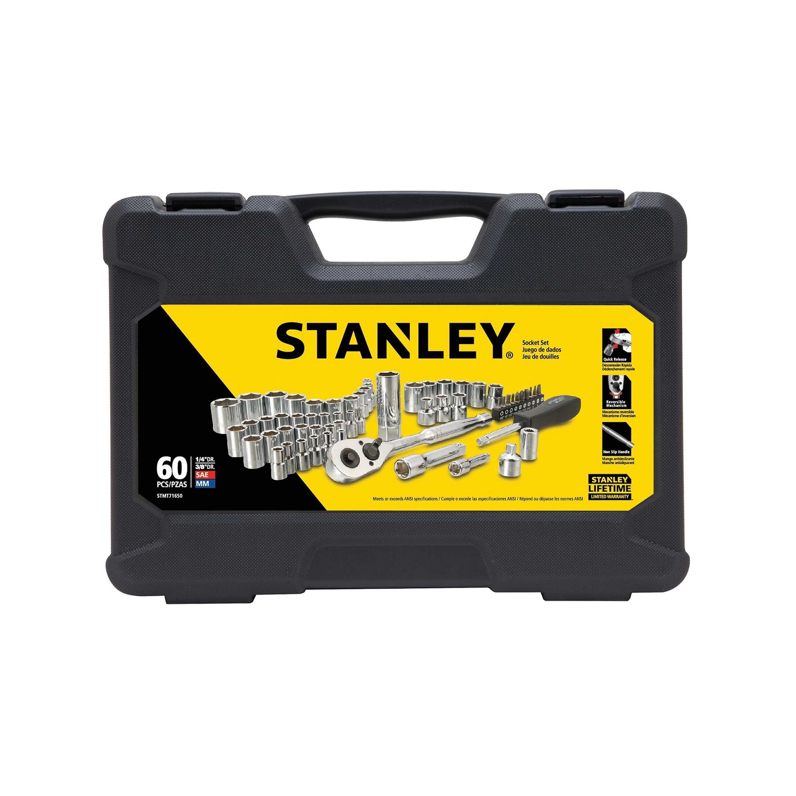 Stanley 60 Piece 1/4 3/8 Socket Set Bunnings Australia