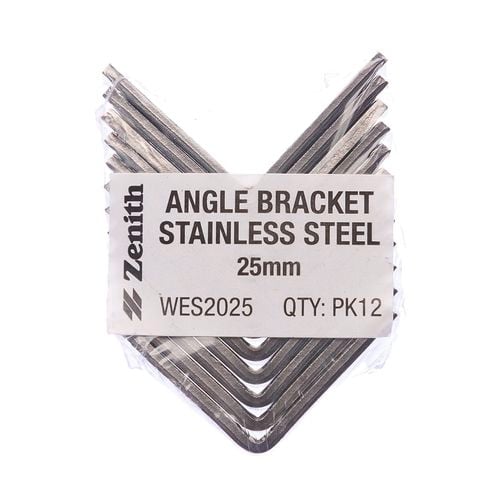 Zenith 25mm Stainless Steel Angle BracketÂ 12 Pack Bunnings Australia
