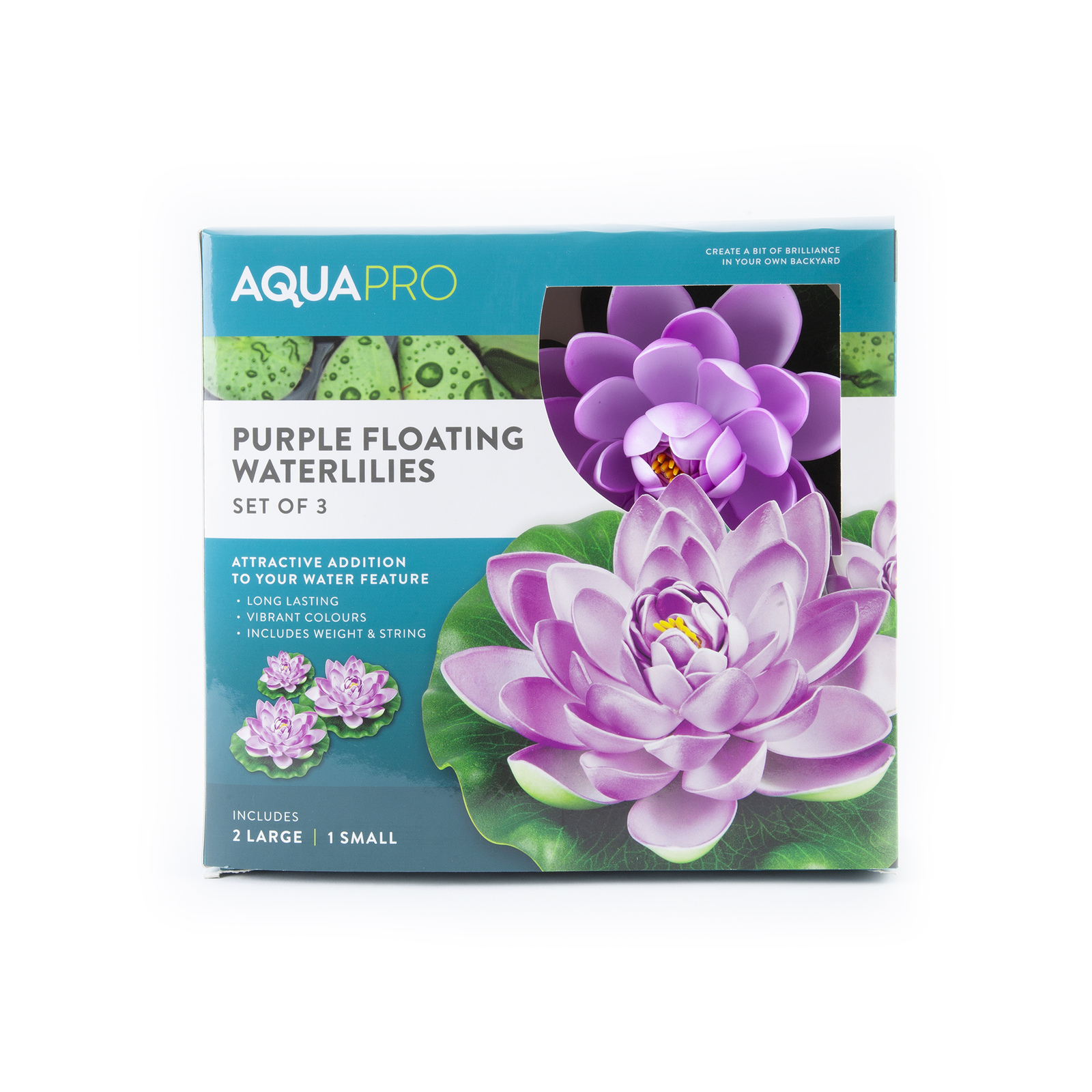 AQUAPRO Purple Pond Accessory Floating Water Lilies 3 Pack Bunnings