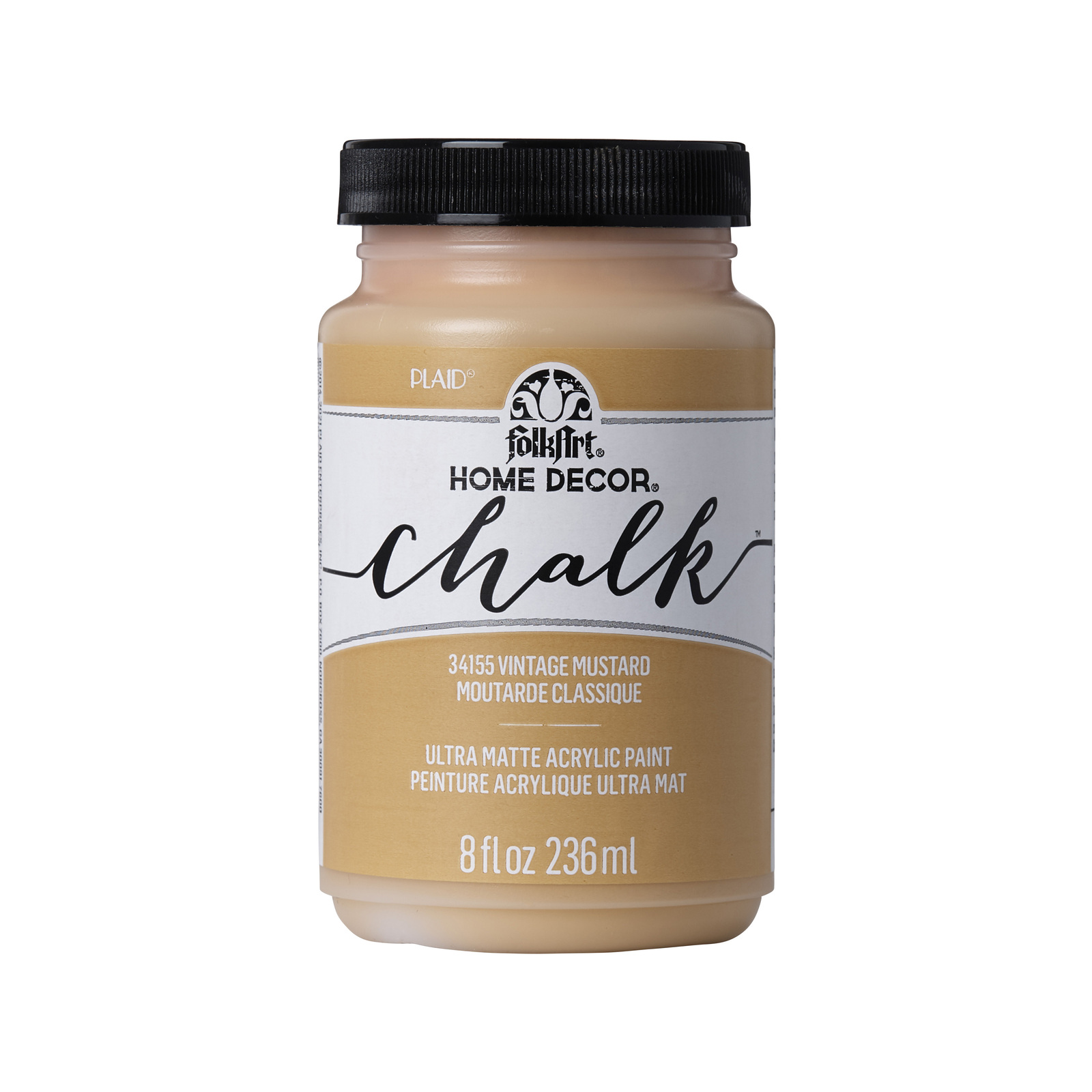 Folk Art 8oz/237ml Vintage Mustard Home Decor Chalk Paint Bunnings