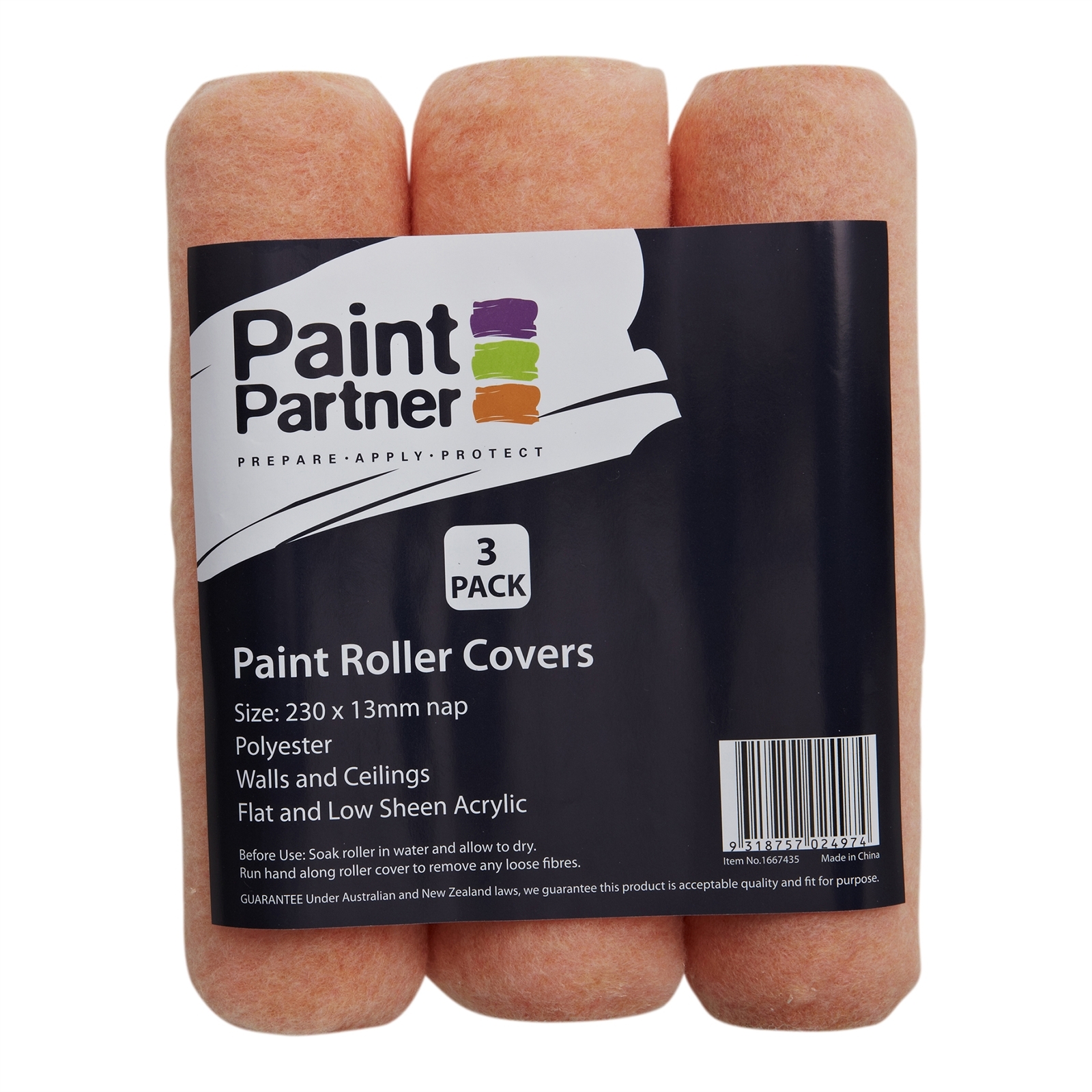 Paint Partner 230mm Paint Roller Cover 3 Pack Bunnings Australia