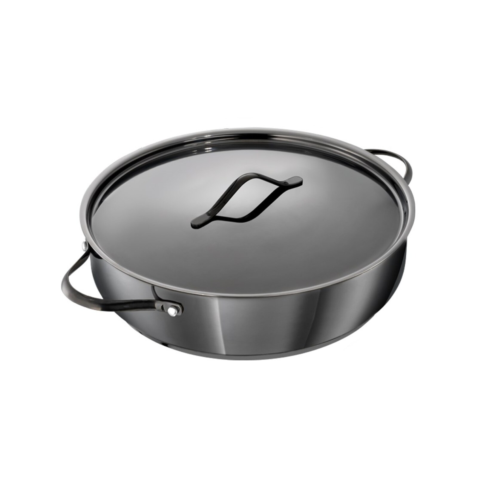 Baccarat iD3 Black Platinum Stainless Steel Saute Pan with Lid 32cm Bunnings Australia