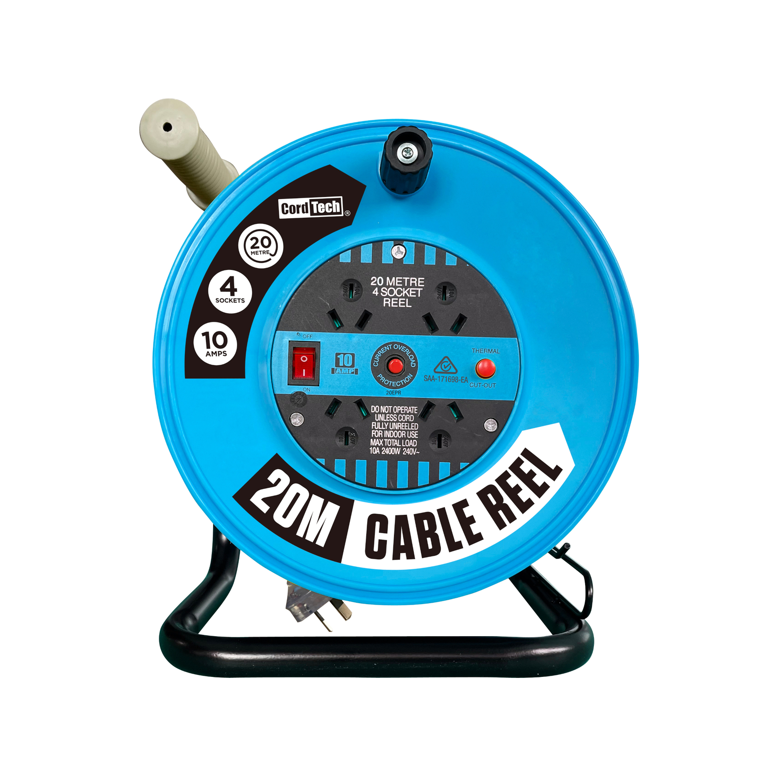 CordTech 20m 4 Outlet Heavy Duty Cable Reel Bunnings Australia