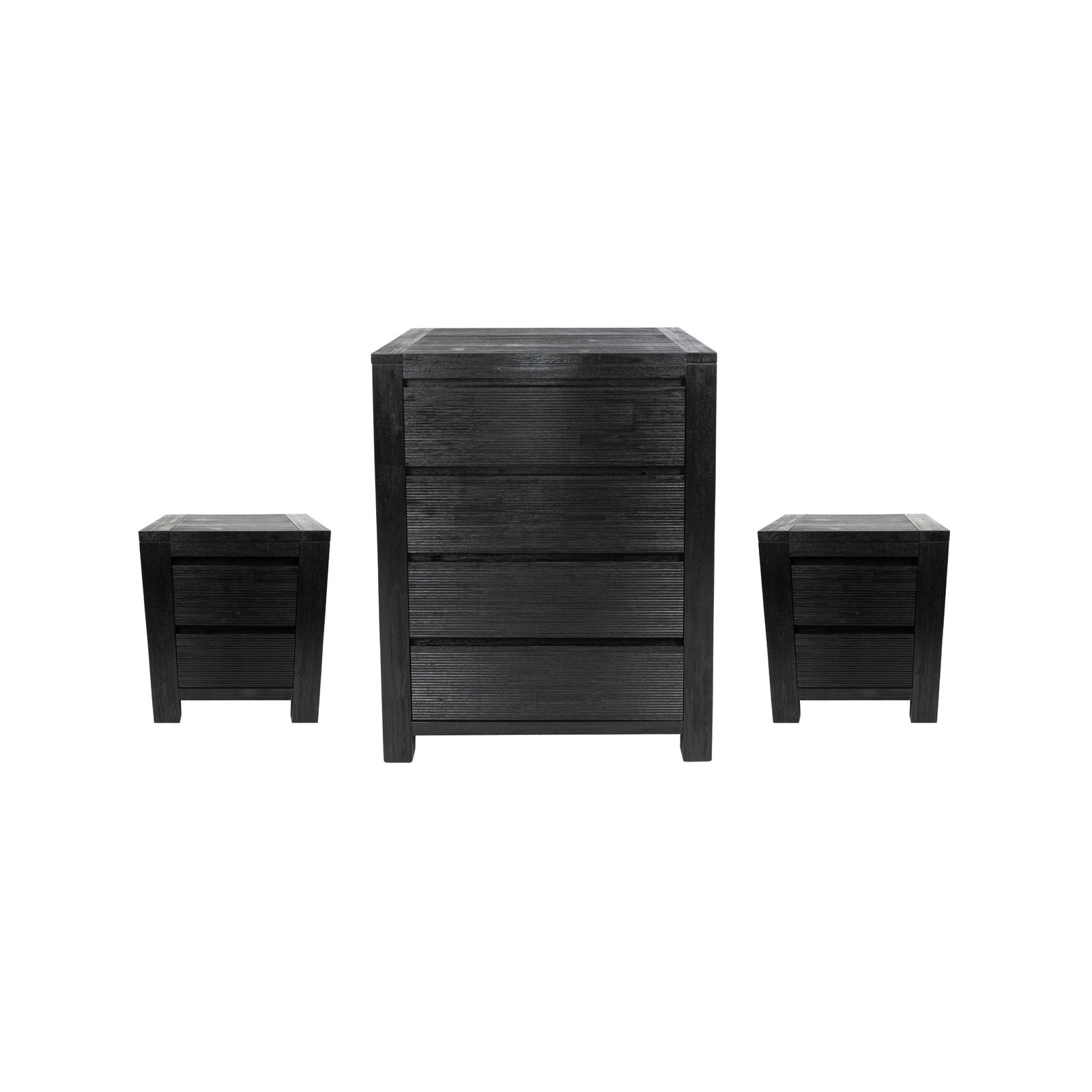 Tofino 3pc Bedside Tallboy Bedroom Set Storage Drawers Nightstand