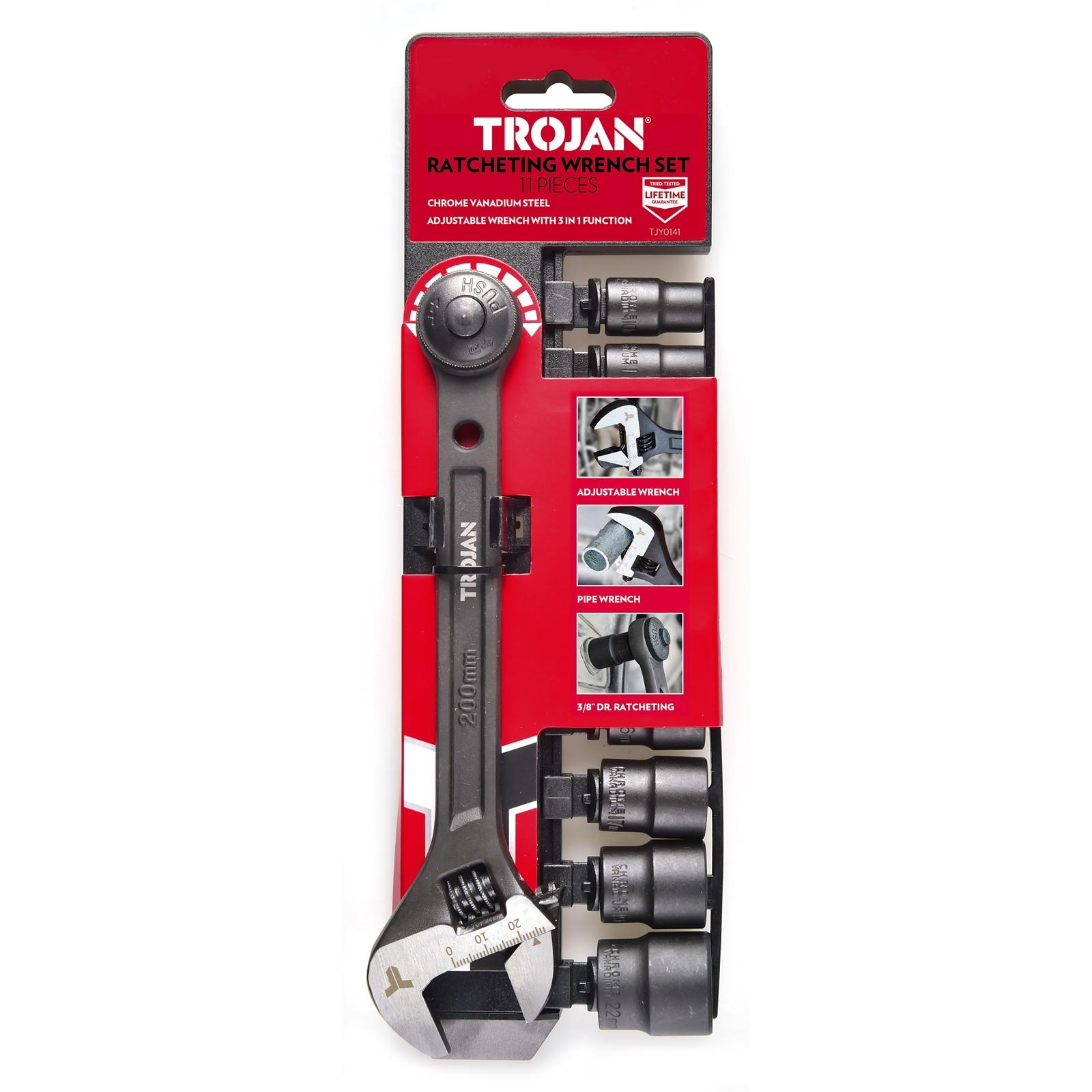 Trojan 11 Piece Ratcheting Wrench Set Bunnings Australia