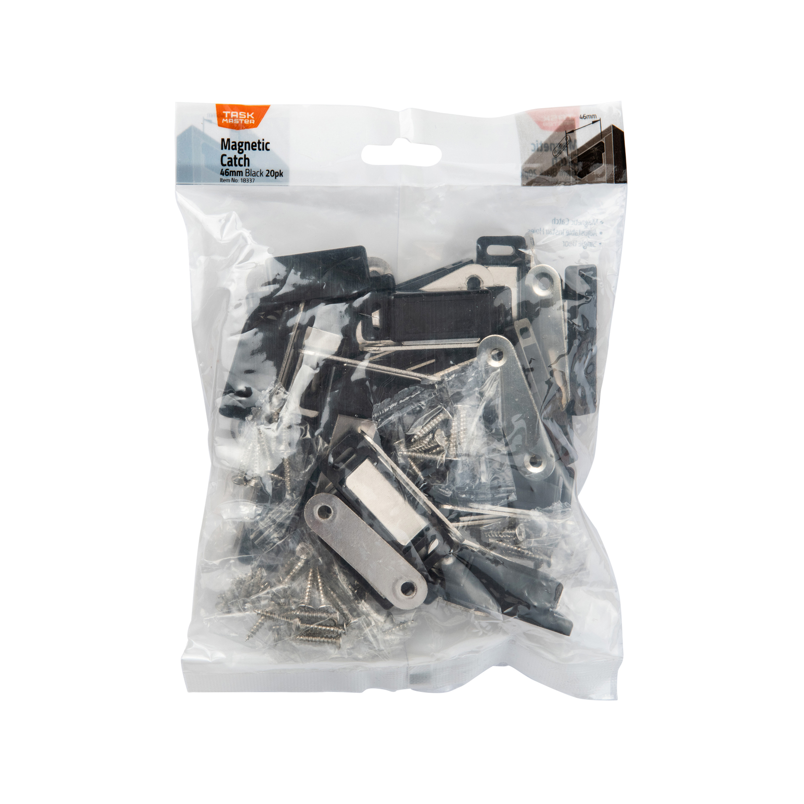 Taskmaster 48mm Black Magnetic Catch - 20 Pack - Bunnings Australia